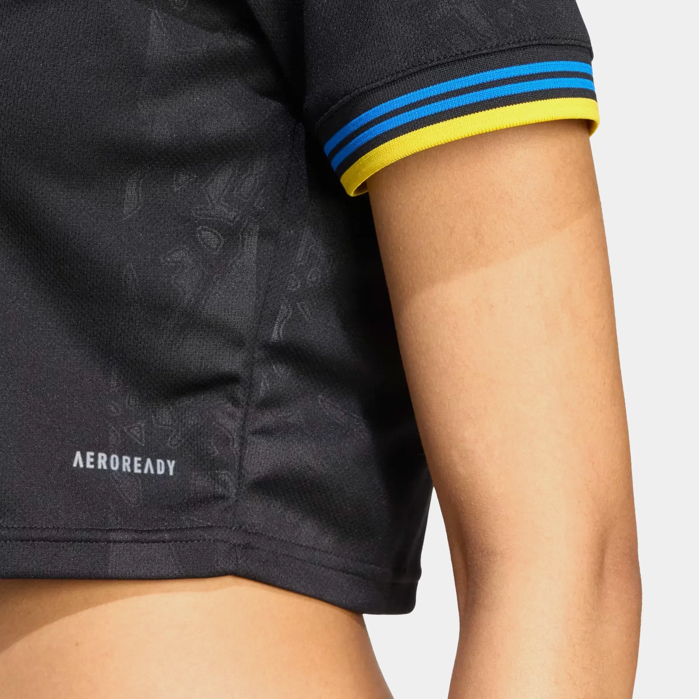 adidas Manchester United 25/26 Cropped Womens Jersey (Black/Yellow)