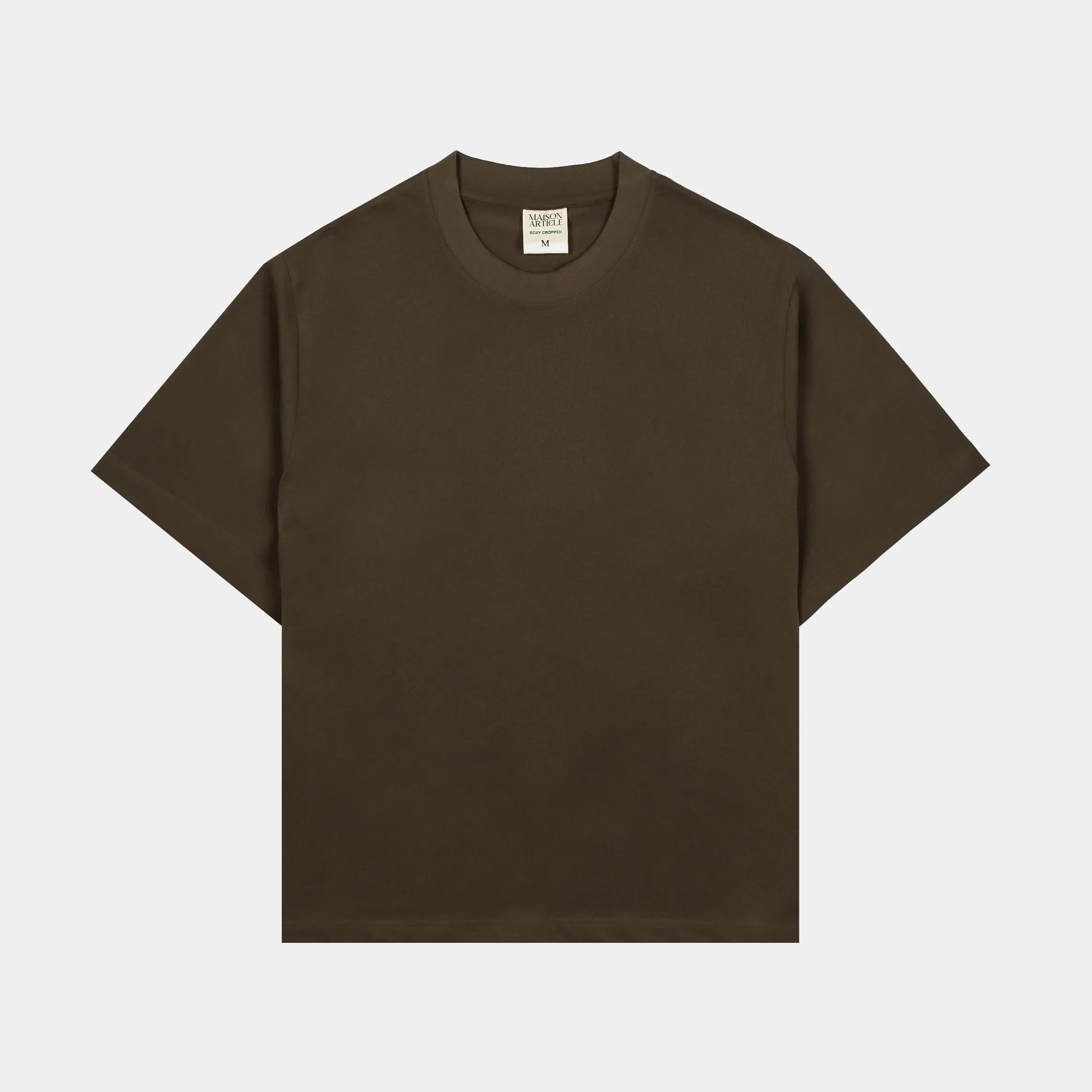MAISON ARTICLE Cropped Tee Mens Short Sleeve Shirt (Olive)