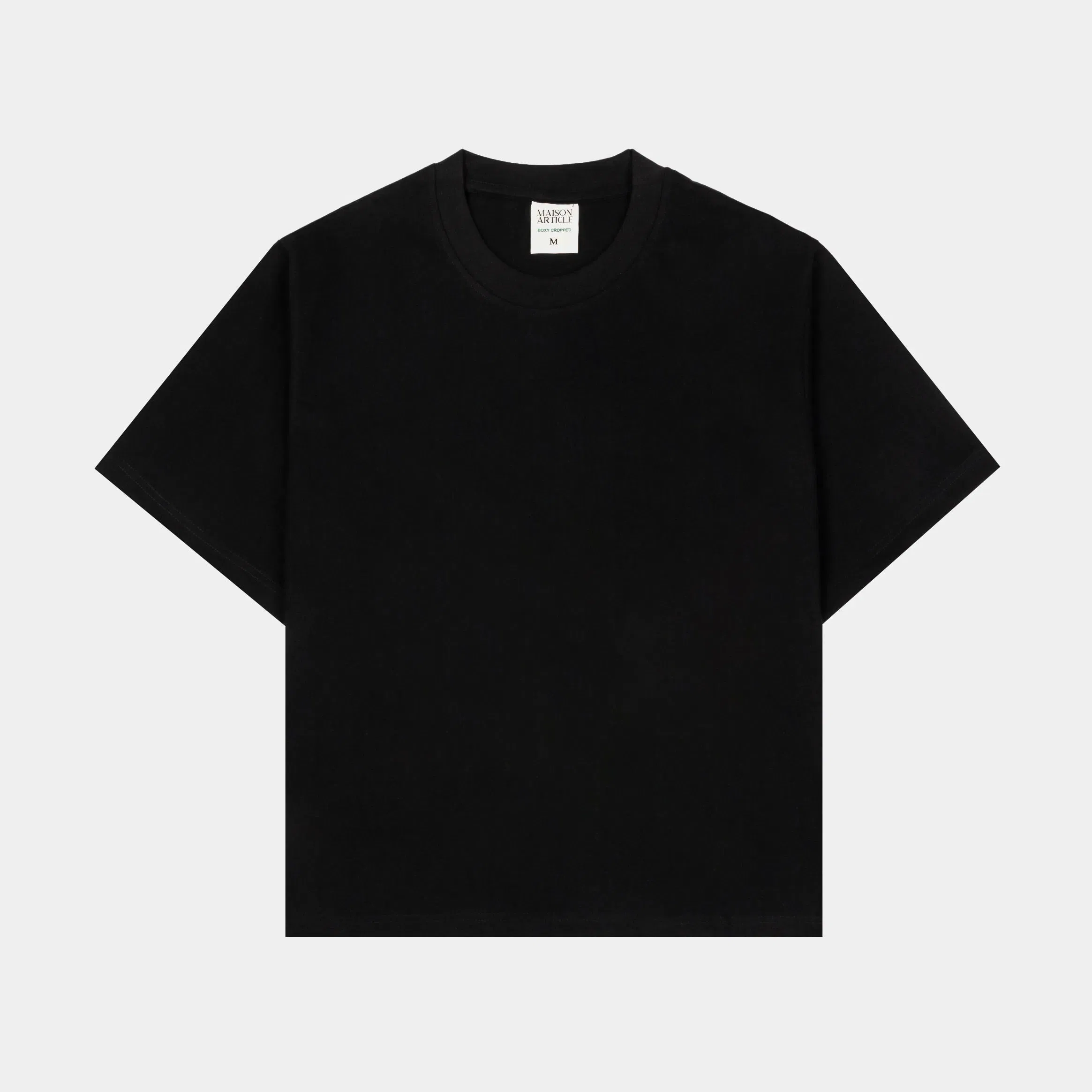 MAISON ARTICLE Cropped Tee Mens Short Sleeve Shirt (Black)