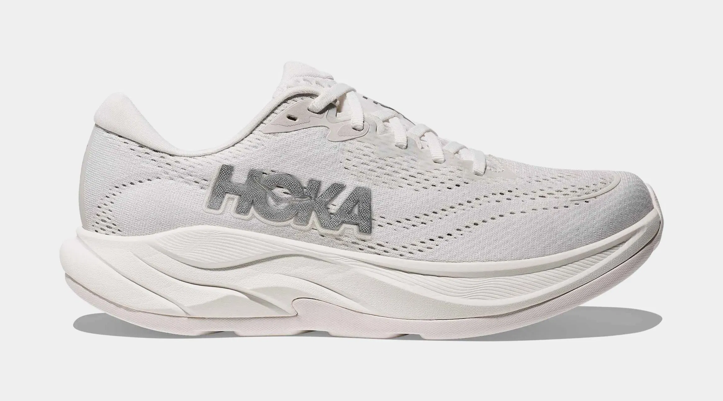Hoka Rincon 4 Womens Running Shoes (White/Silver)