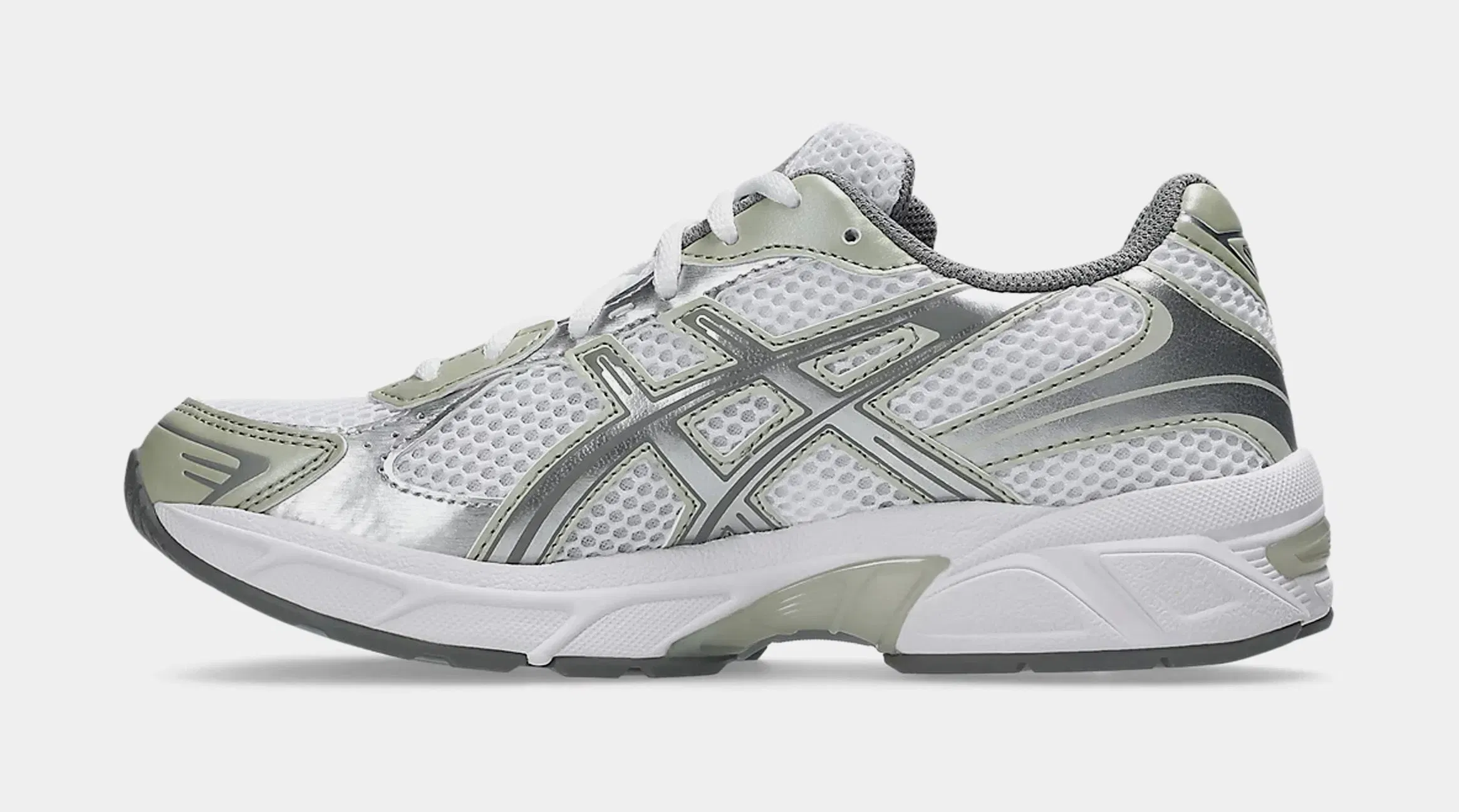 ASICS Gel 1130 Womens Running Shoes (White/Dried Leaf Green)