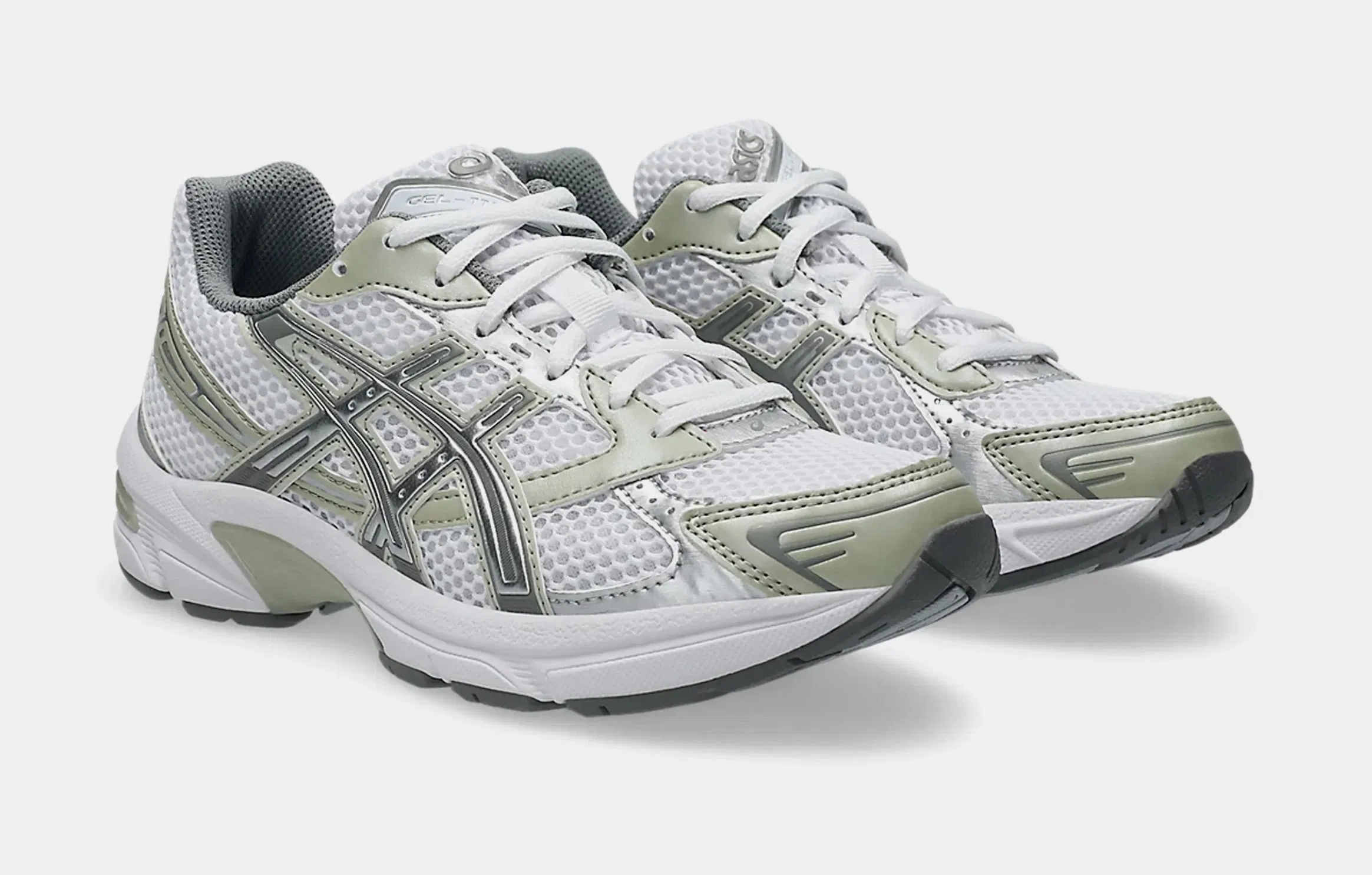 ASICS Gel 1130 Womens Running Shoes (White/Dried Leaf Green)