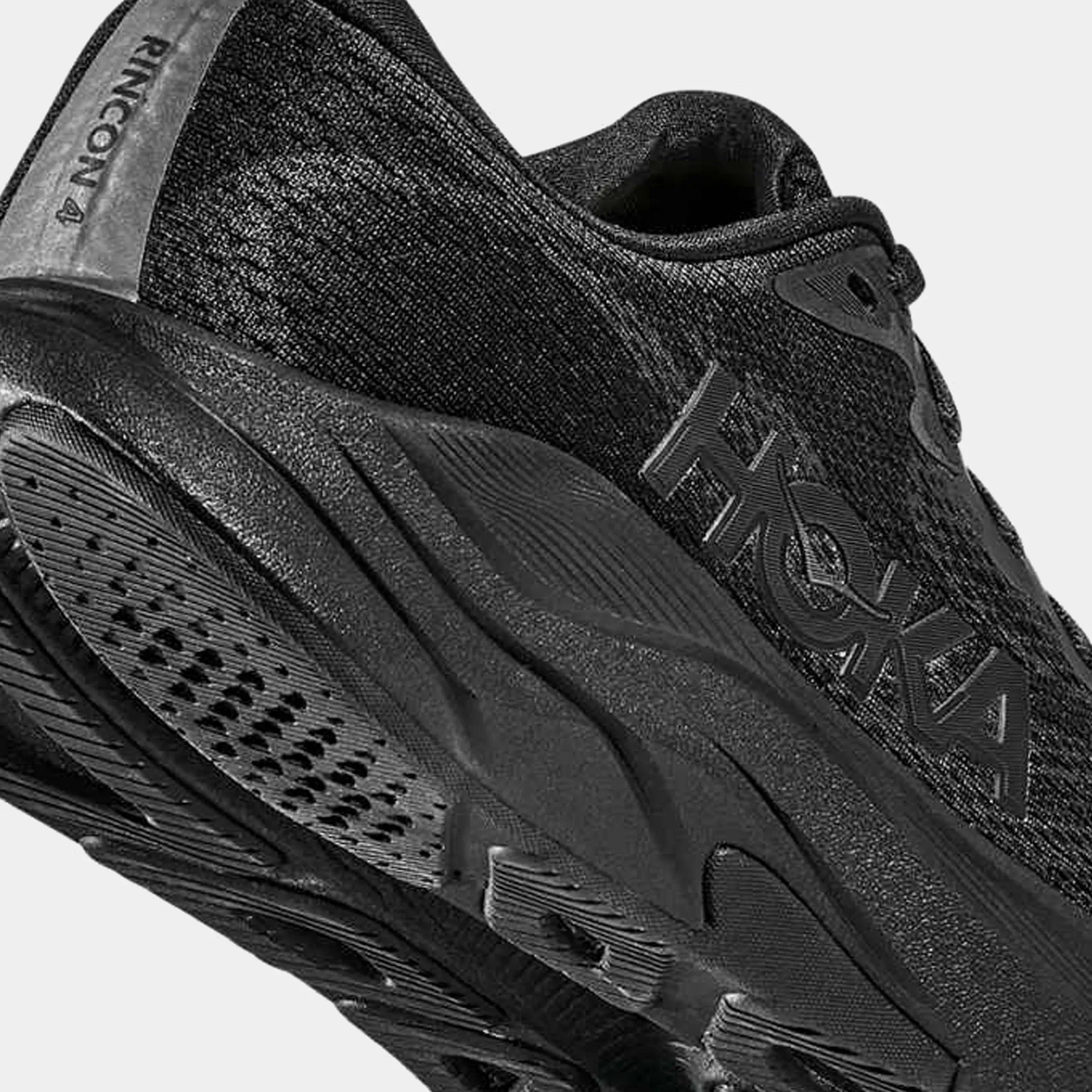 Hoka Rincon 4 Grade School Running Shoes (Black/Black)