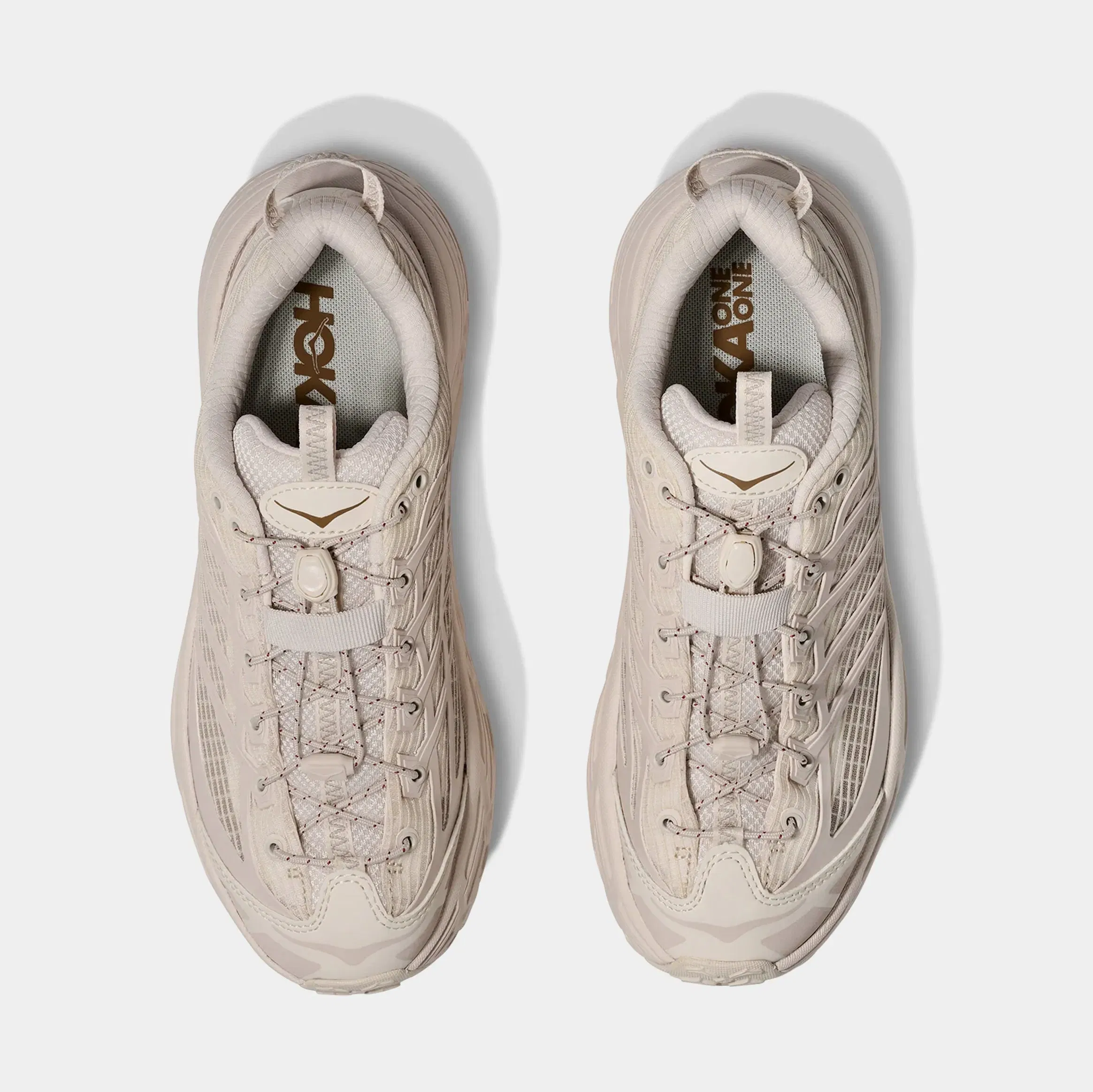 Hoka Mafate Three 2 Grid Womens Running Shoes (Rose Cream/Stucco)