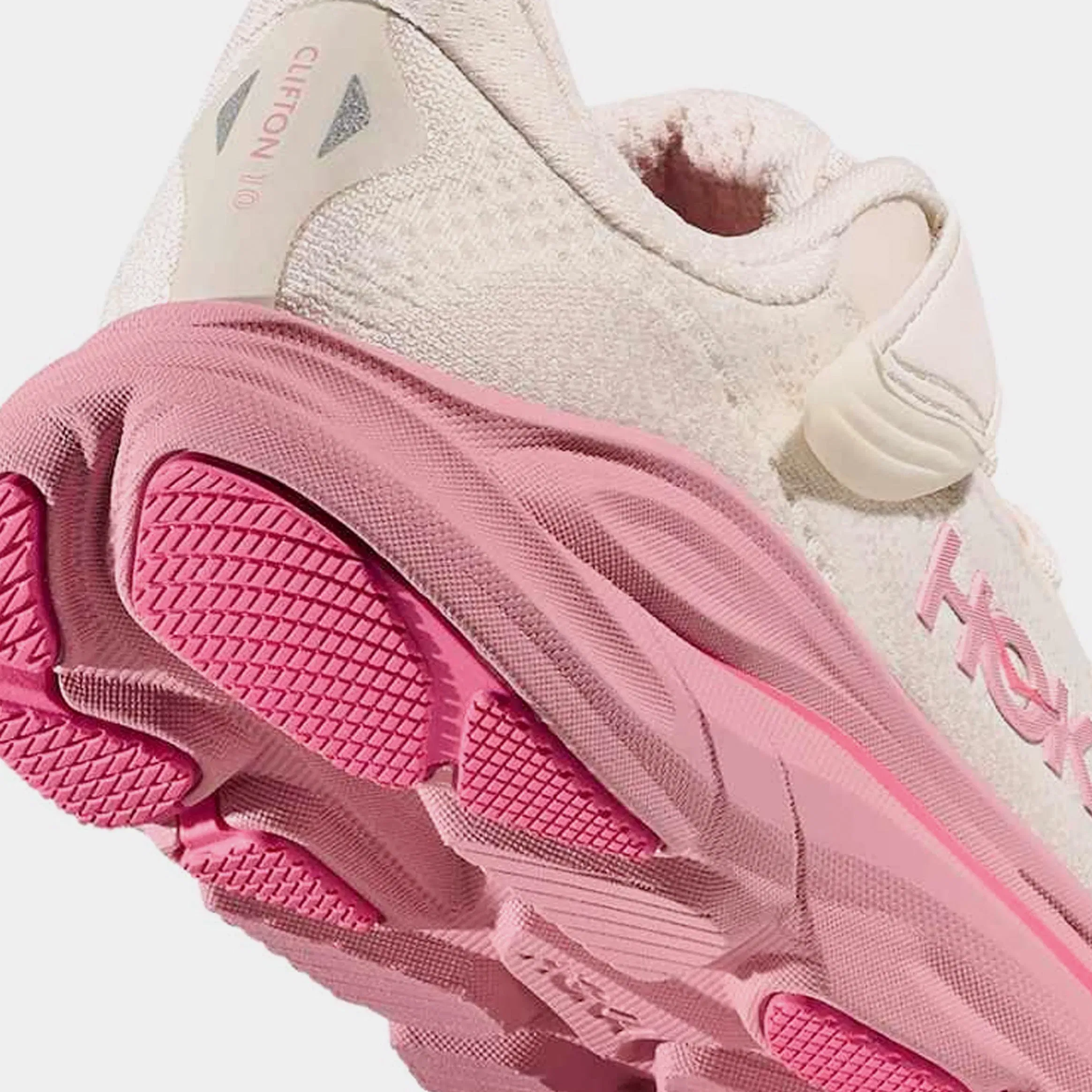 Hoka Clifton 10 Preschool Running Shoes (Beige/Pink)