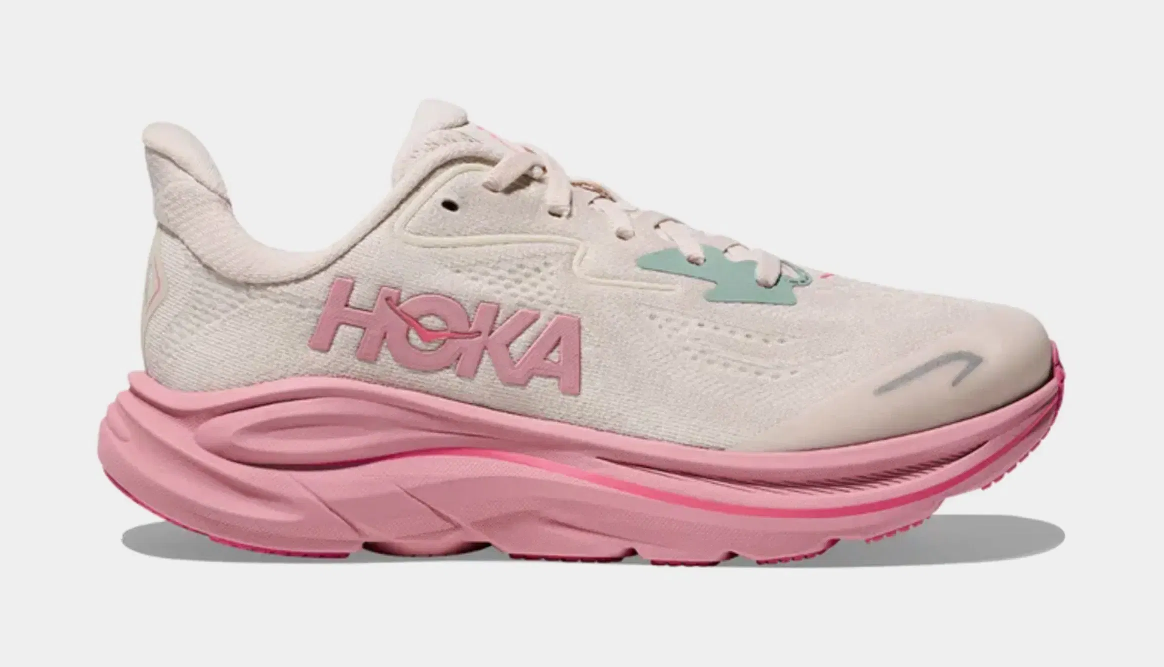 Hoka Clifton 10 Grade School Running Shoes (Rose Cream/Dried Rose)