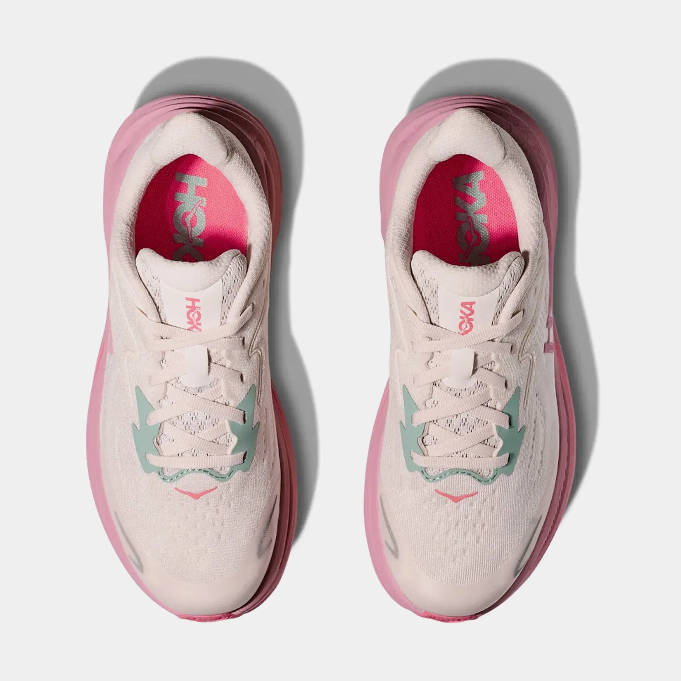 Hoka Clifton 10 Grade School Running Shoes (Rose Cream/Dried Rose)