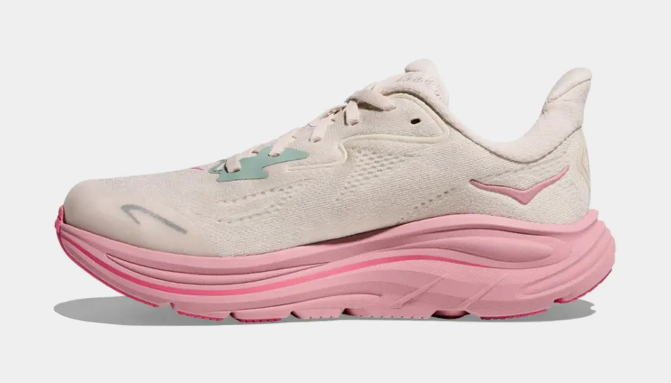 Hoka Clifton 10 Grade School Running Shoes (Rose Cream/Dried Rose)