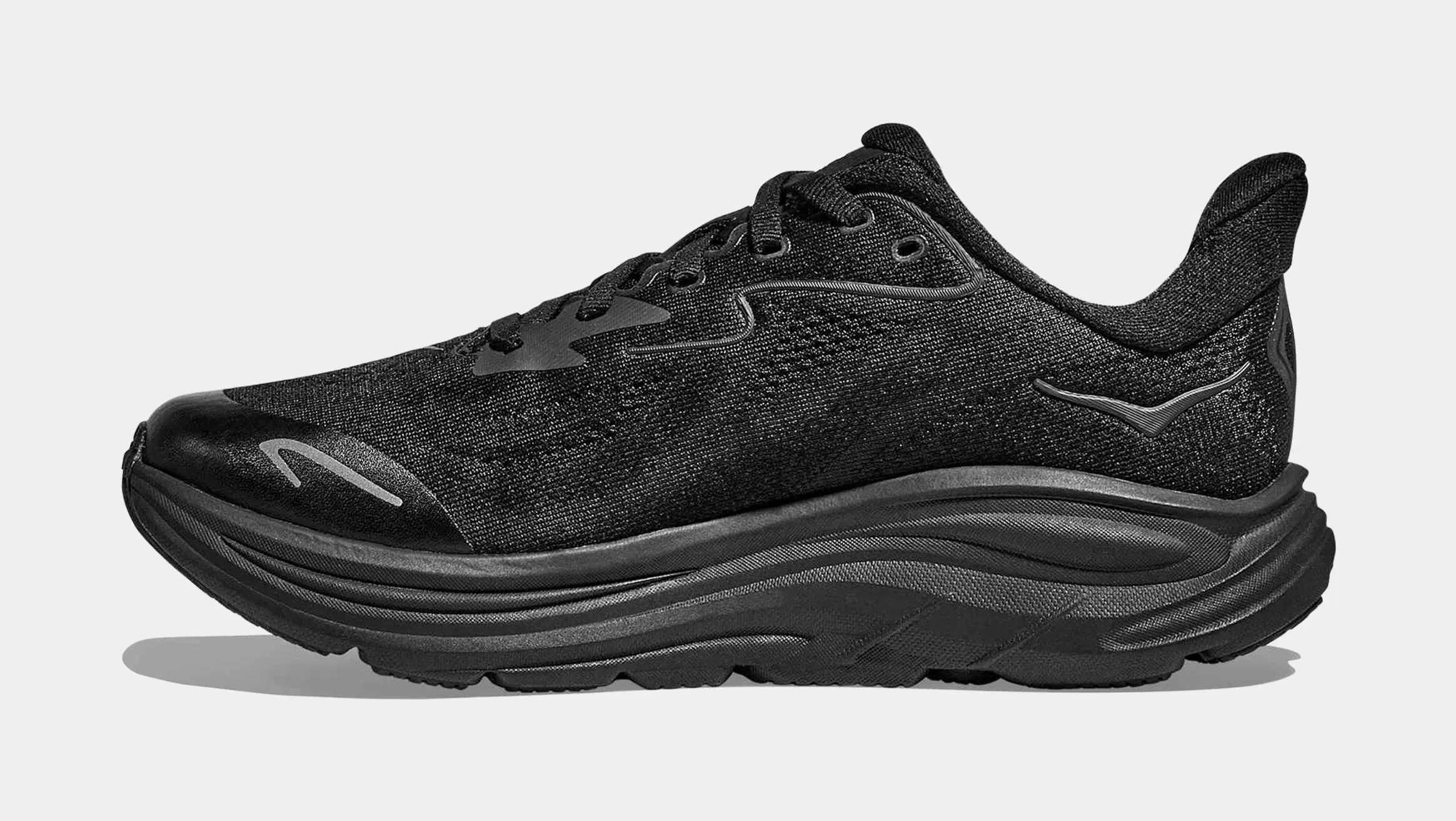 Hoka Clifton 10 Grade School Running Shoes (Black)