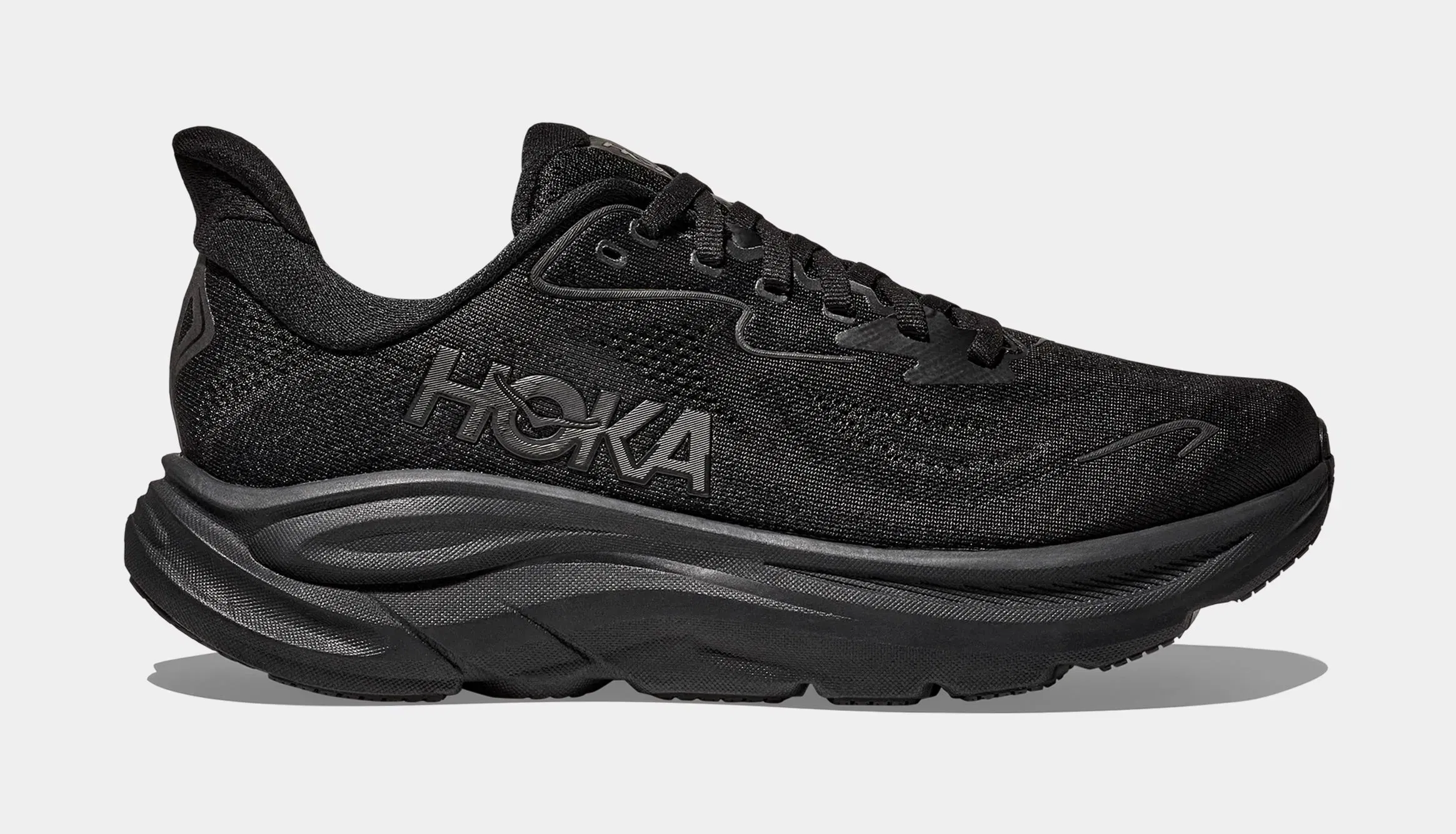 Hoka Clifton 10 Womens Running Shoes (Black/Black)