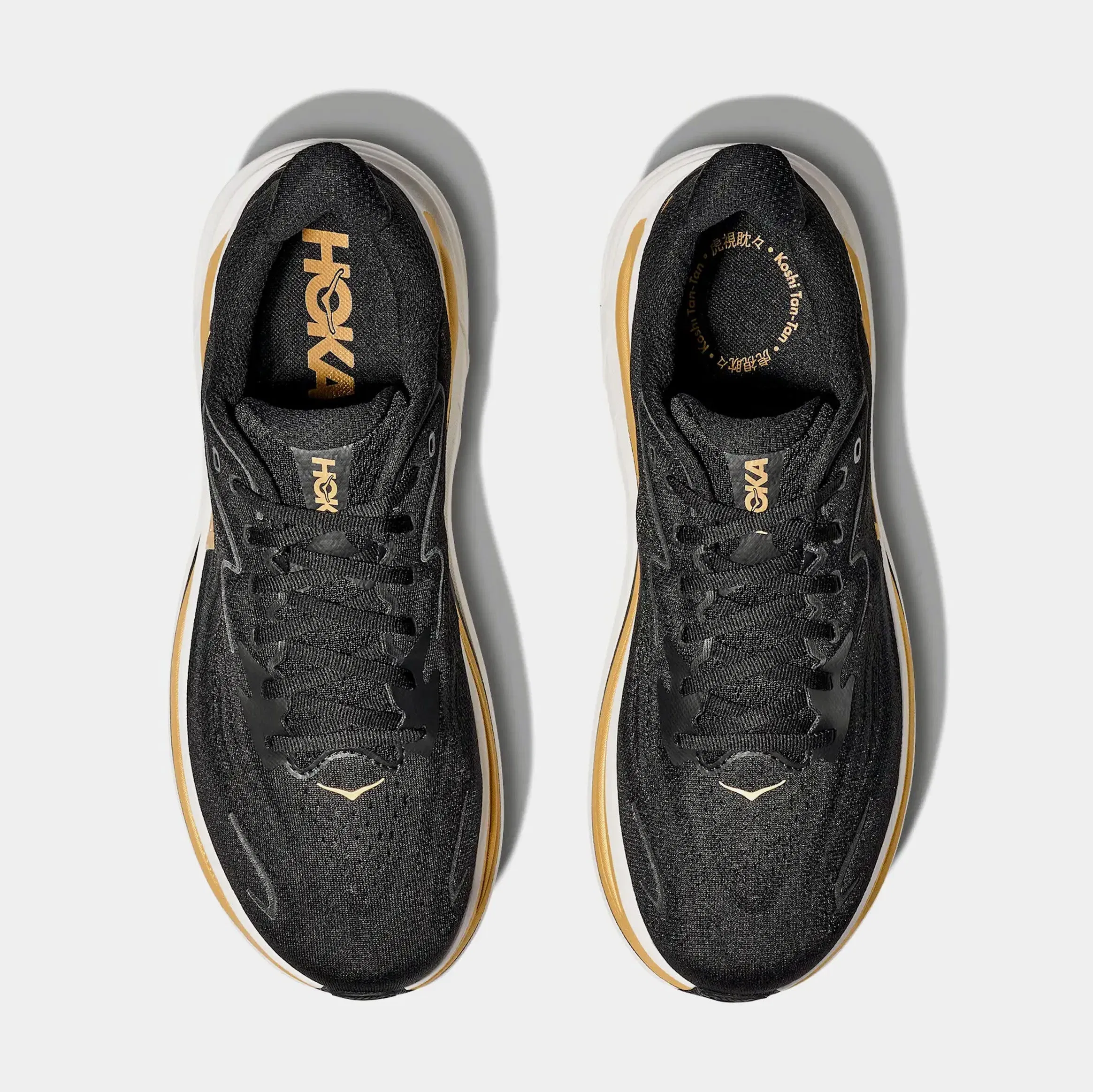 Hoka Clifton 10 Mens Running Shoes (Black/Gold)