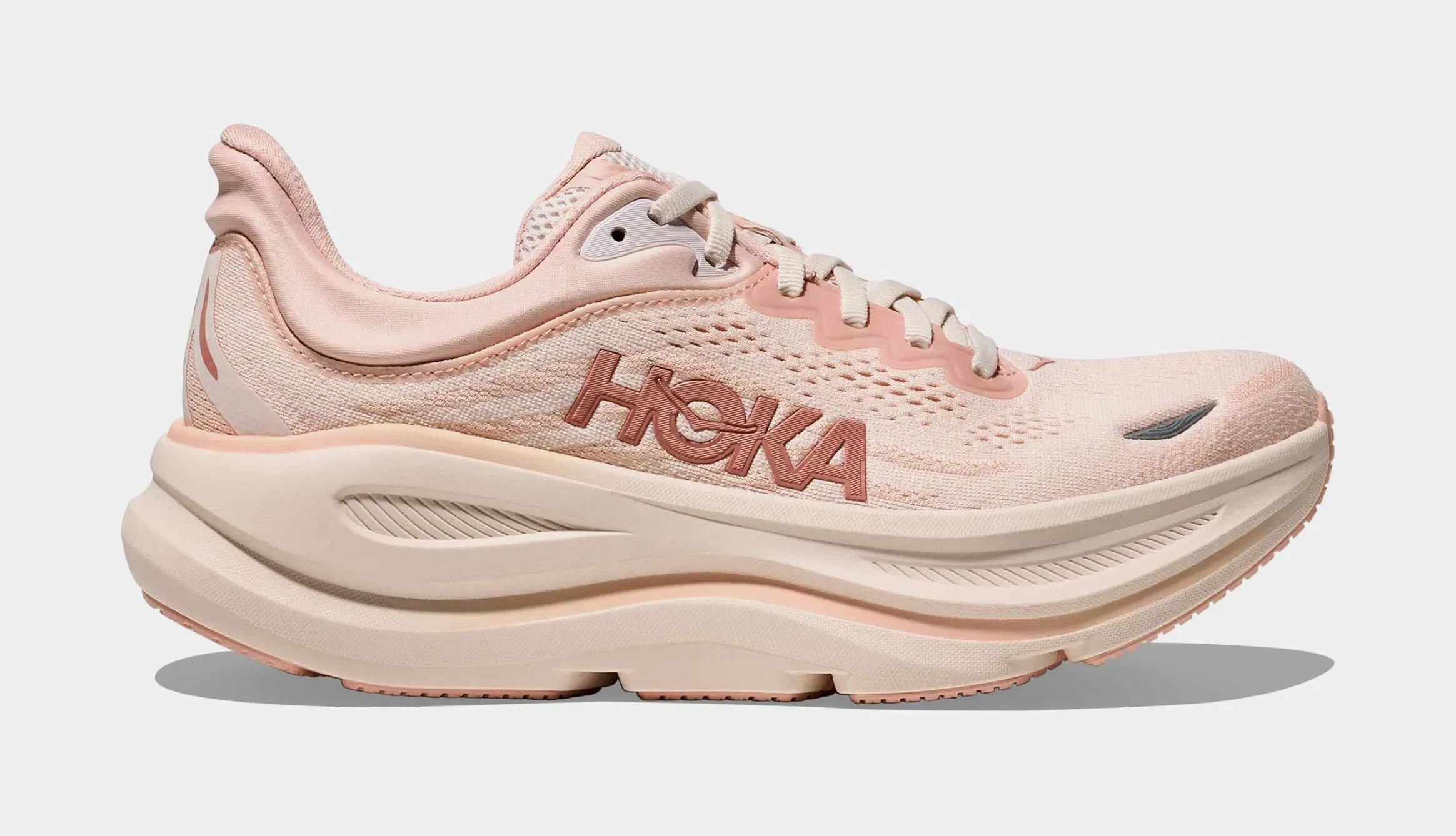 Hoka Bondi 9 Womens Running Shoes (Rose Latte/Rose Cream)