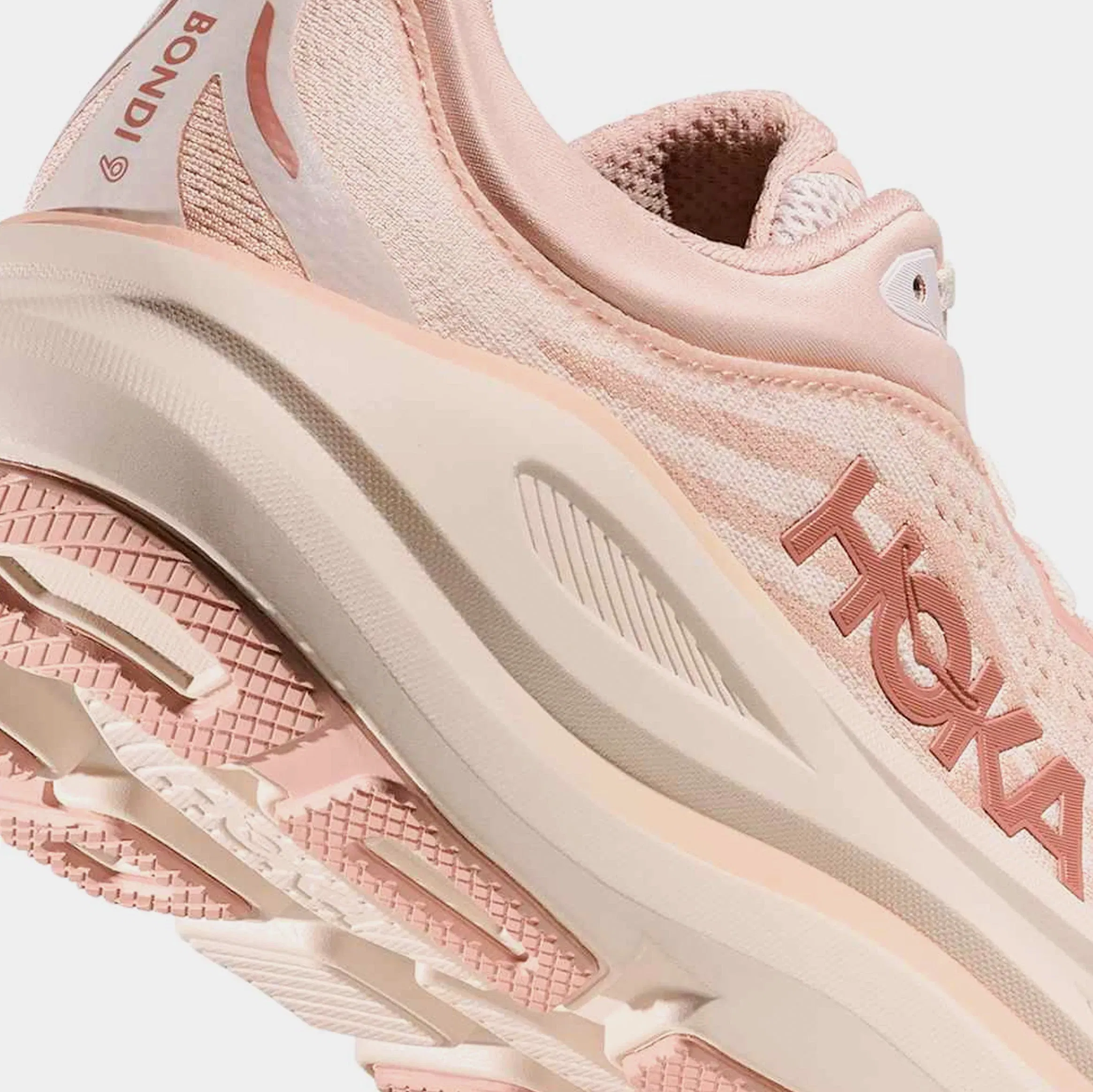 Hoka Bondi 9 Womens Running Shoes (Rose Latte/Rose Cream)