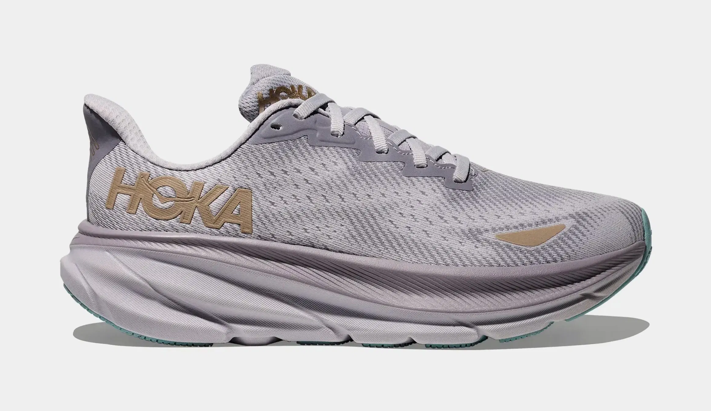 Hoka Clifton 9 GORE-TEX Womens Running Shoes (Grey/Beige)