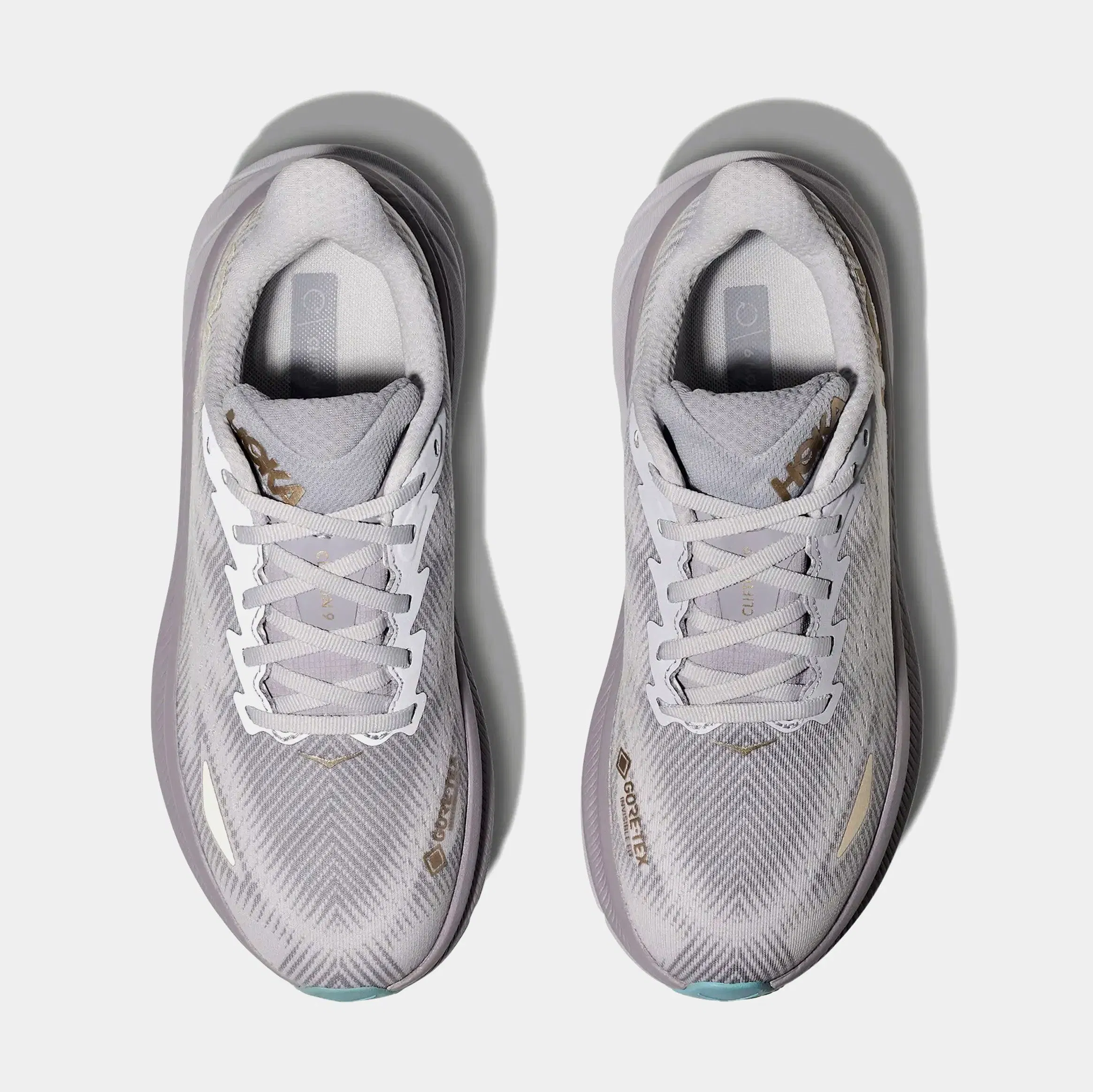 Hoka Clifton 9 GORE-TEX Womens Running Shoes (Grey/Beige)