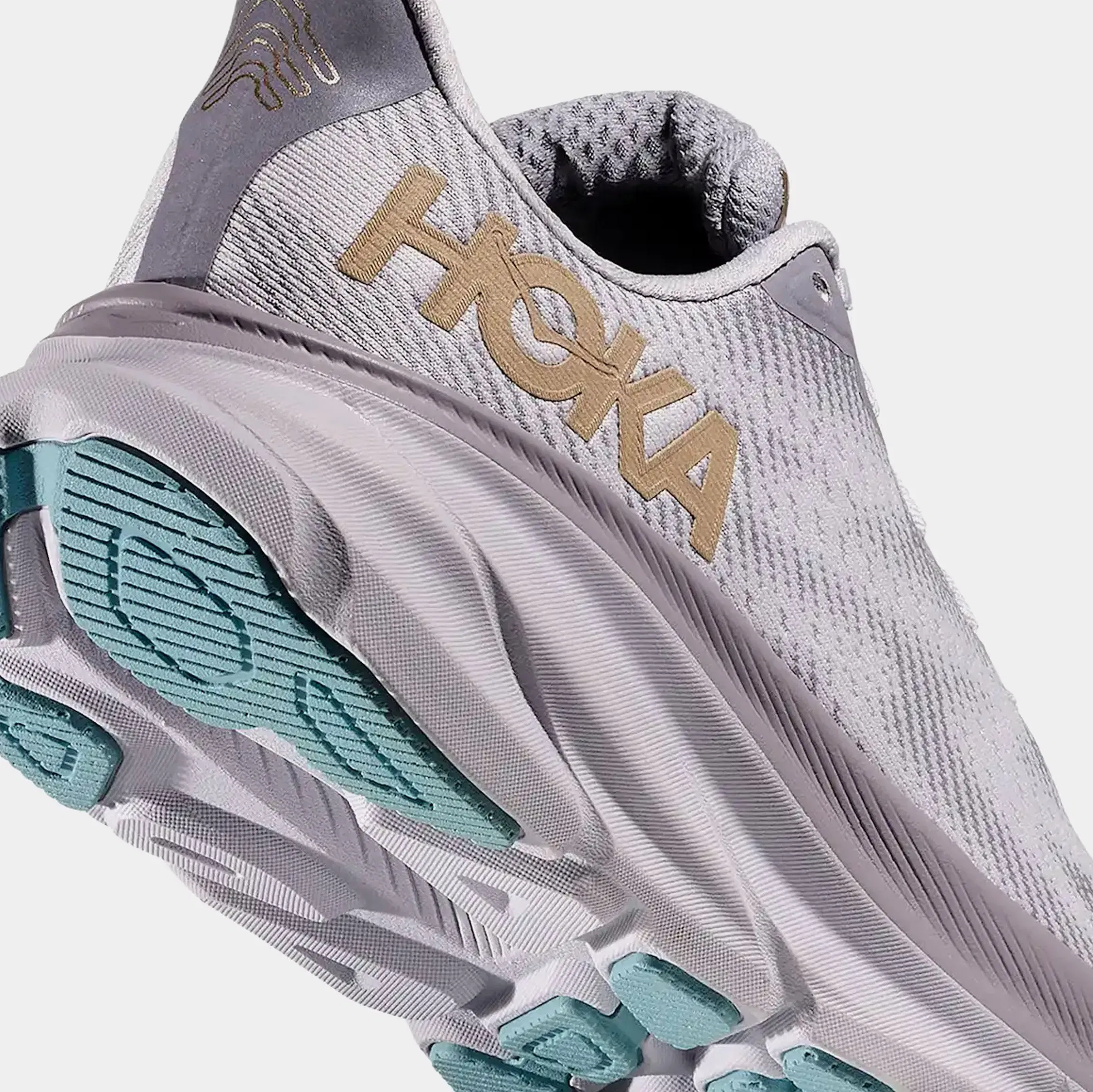 Hoka Clifton 9 GORE-TEX Womens Running Shoes (Grey/Beige)