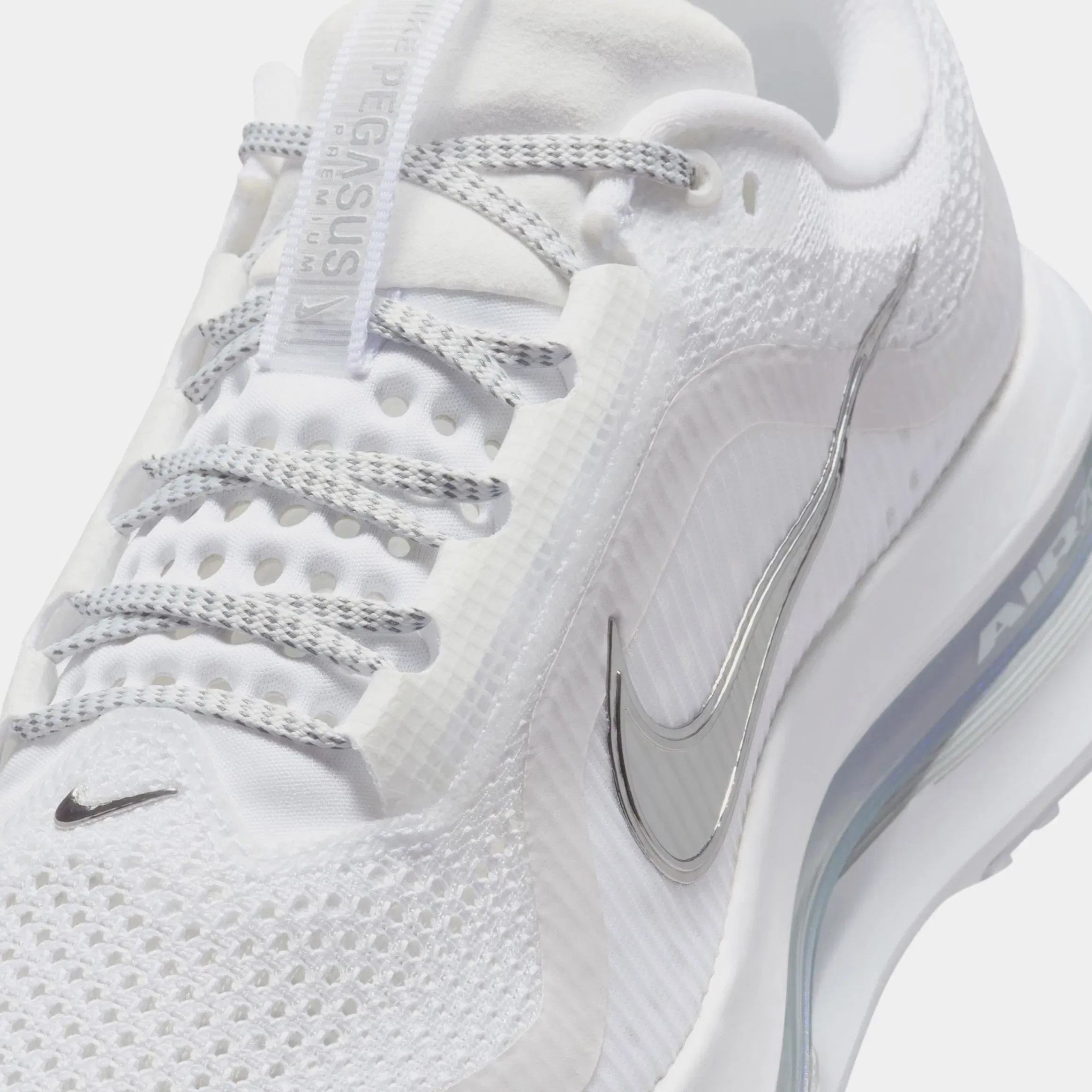 Nike Pegasus Premium Womens Running Shoes (White/Metallic Silver/Metallic Silver)