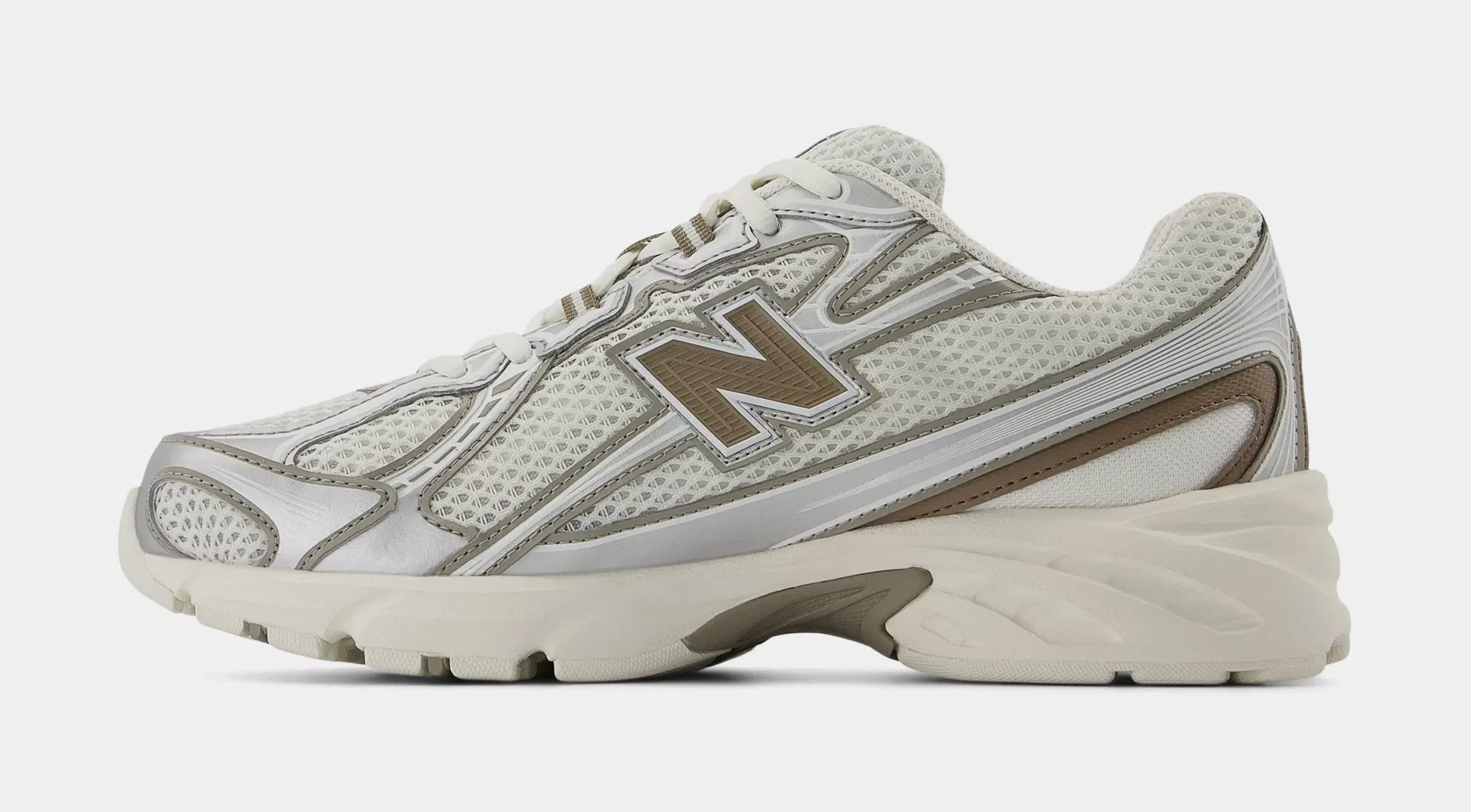 NEWBALANCE 740 Mens Running Shoes (Sea Salt/Arid Stone/Silver Metallic/Mushroom)