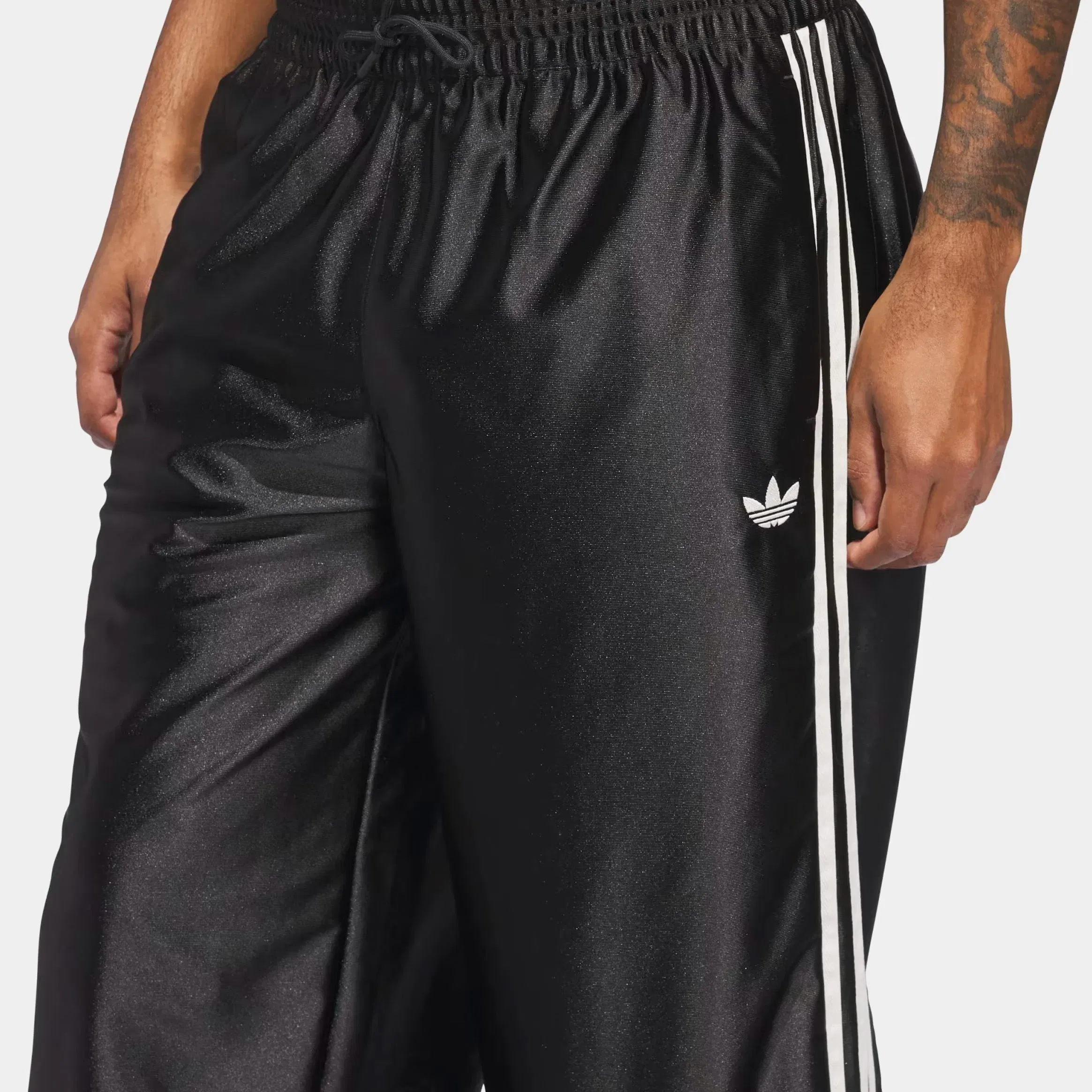 adidas Basketball Tear Away Track Mens Pants (Black/Beige)