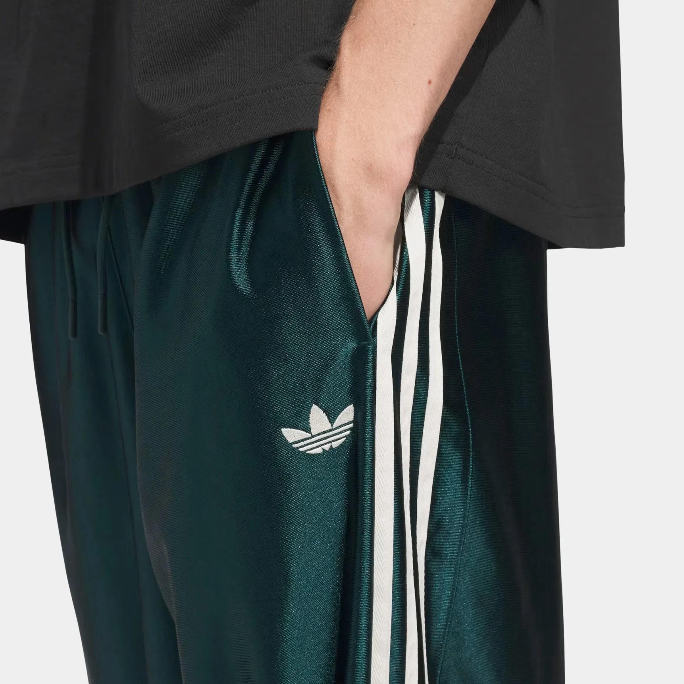 adidas Basketball Tear Away Track Mens Pants (Green/Beige)
