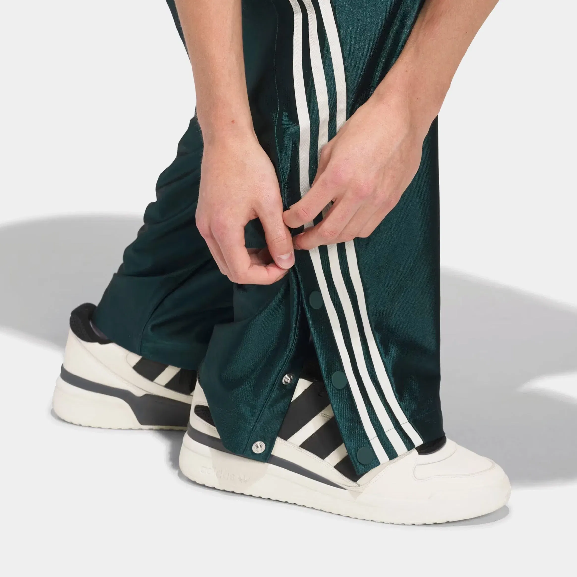 adidas Basketball Tear Away Track Mens Pants (Green/Beige)