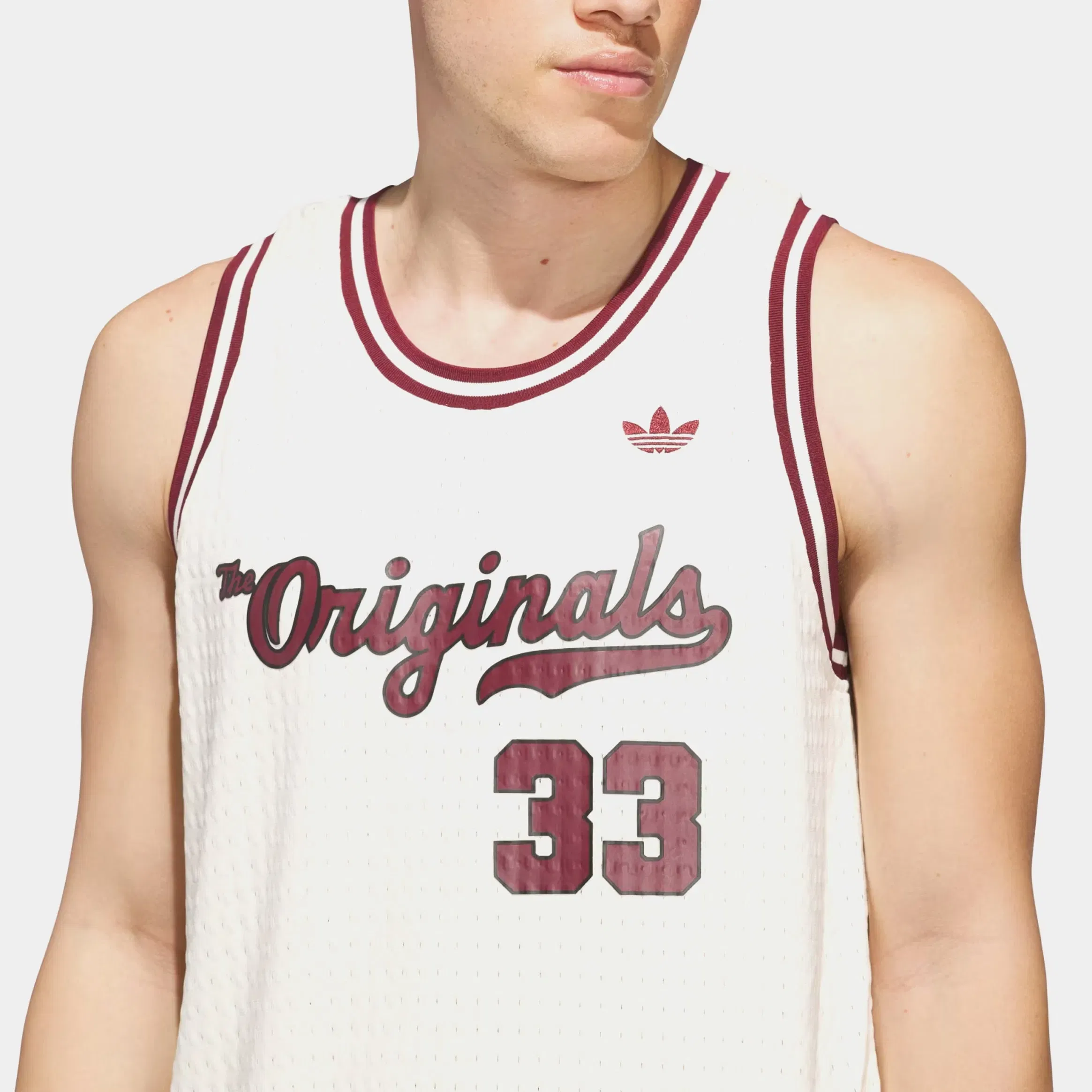 adidas Originals Basketball Mens Jersey (Biege/Red)