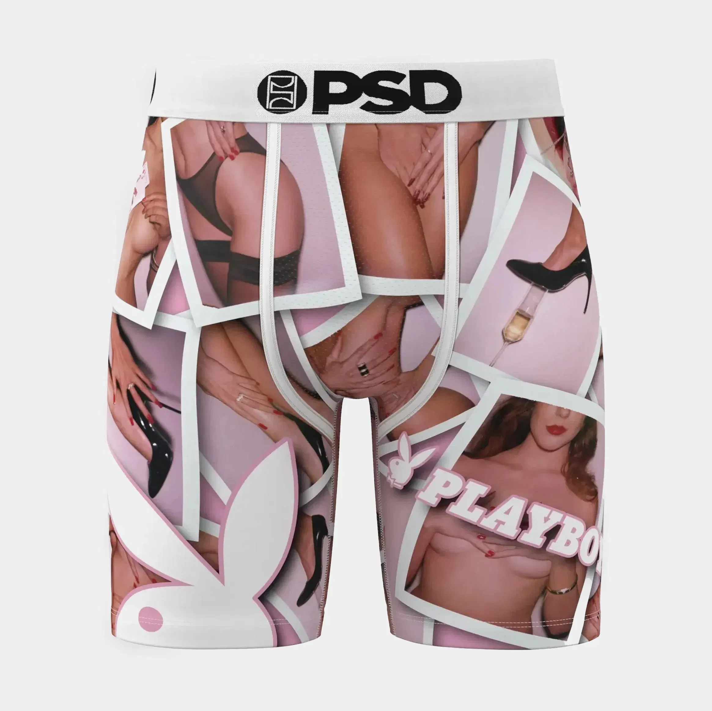 PSD Playboy Frames Mens Boxers (White/Pink)