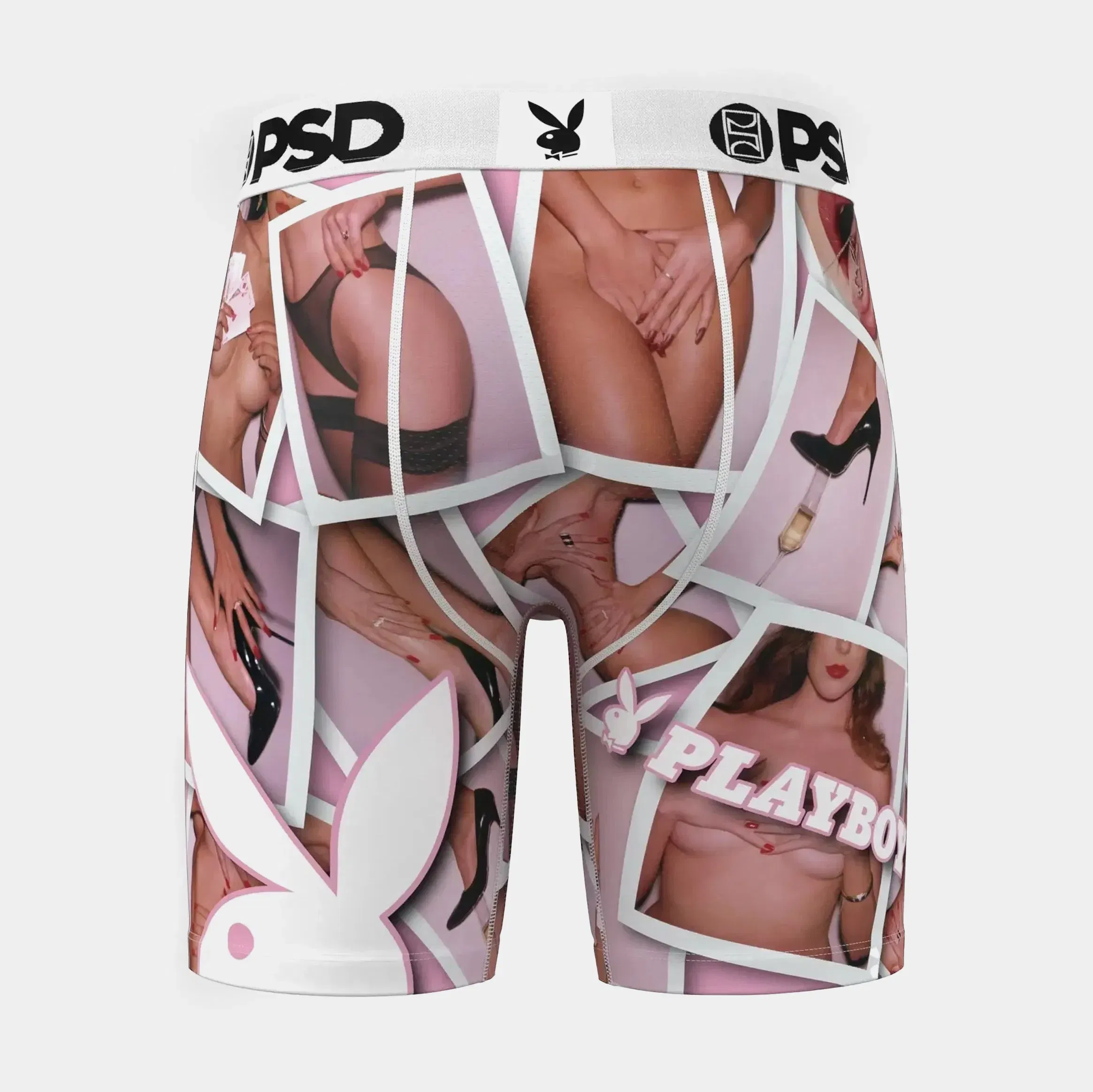 PSD Playboy Frames Mens Boxers (White/Pink)