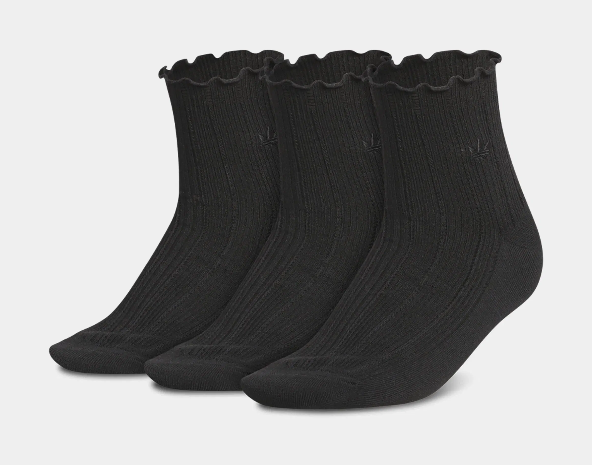 adidas Originals Ruffle Quarter 3 Pack Womens Socks (Black)