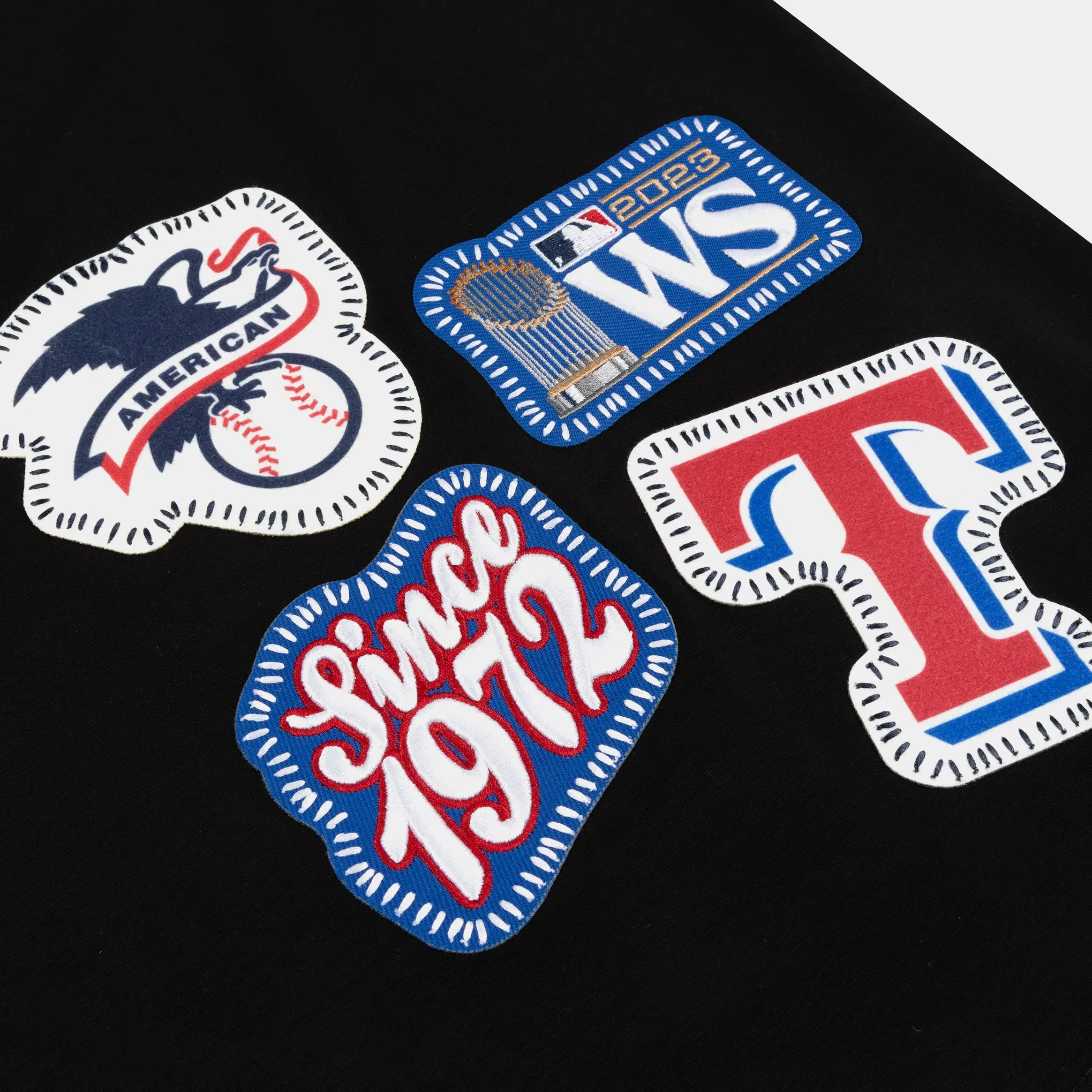 PRO STANDARD Texas Rangers DIY Pick Stitch Mens Short Sleeve Shirt (Black/White)