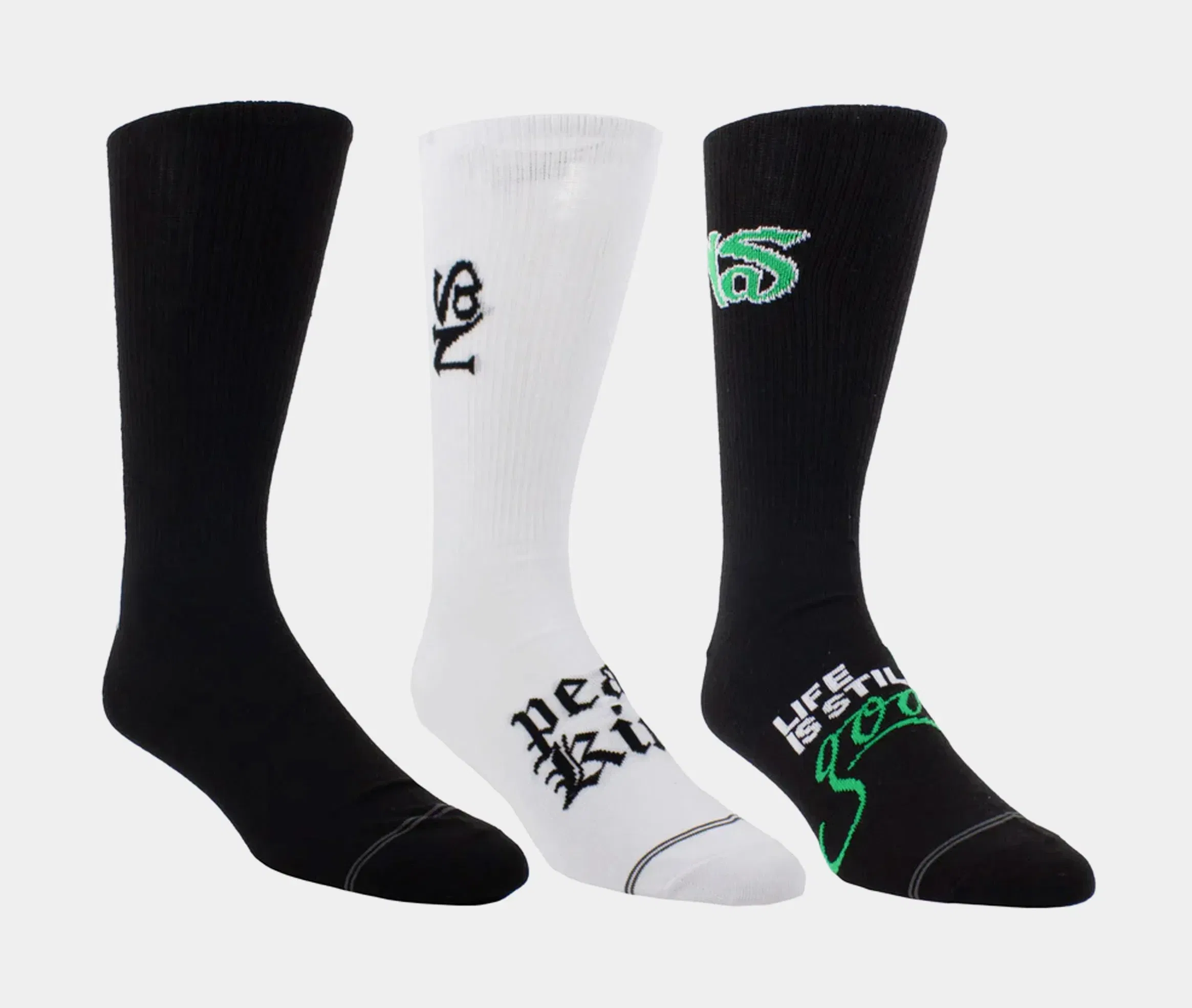PERRI'S SOCKS Nas 3 Pack Crew Mens Sock (Black)