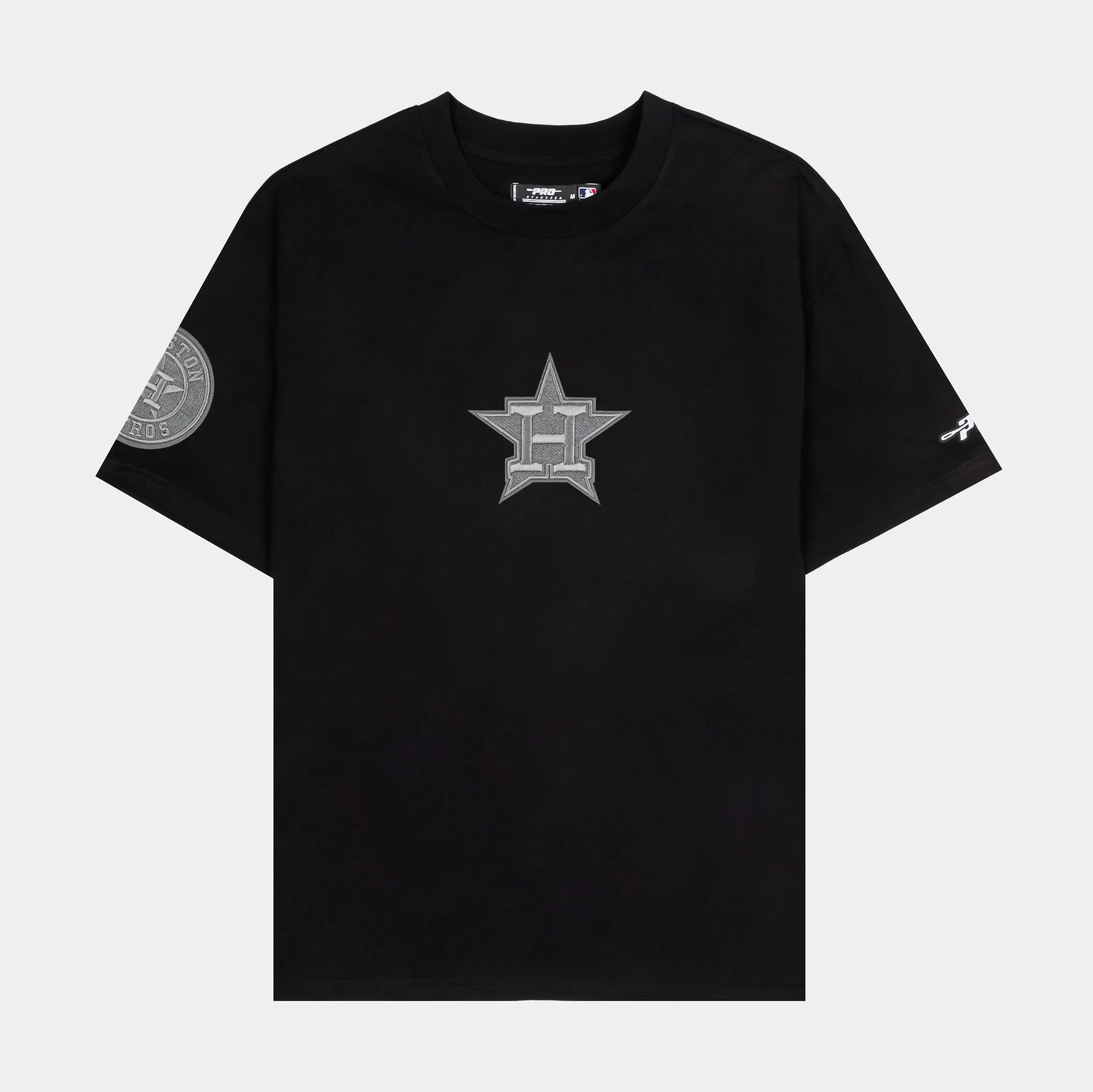 PRO STANDARD Houston Astros French Terry Mens Short Sleeve Shirt (Black/Grey)