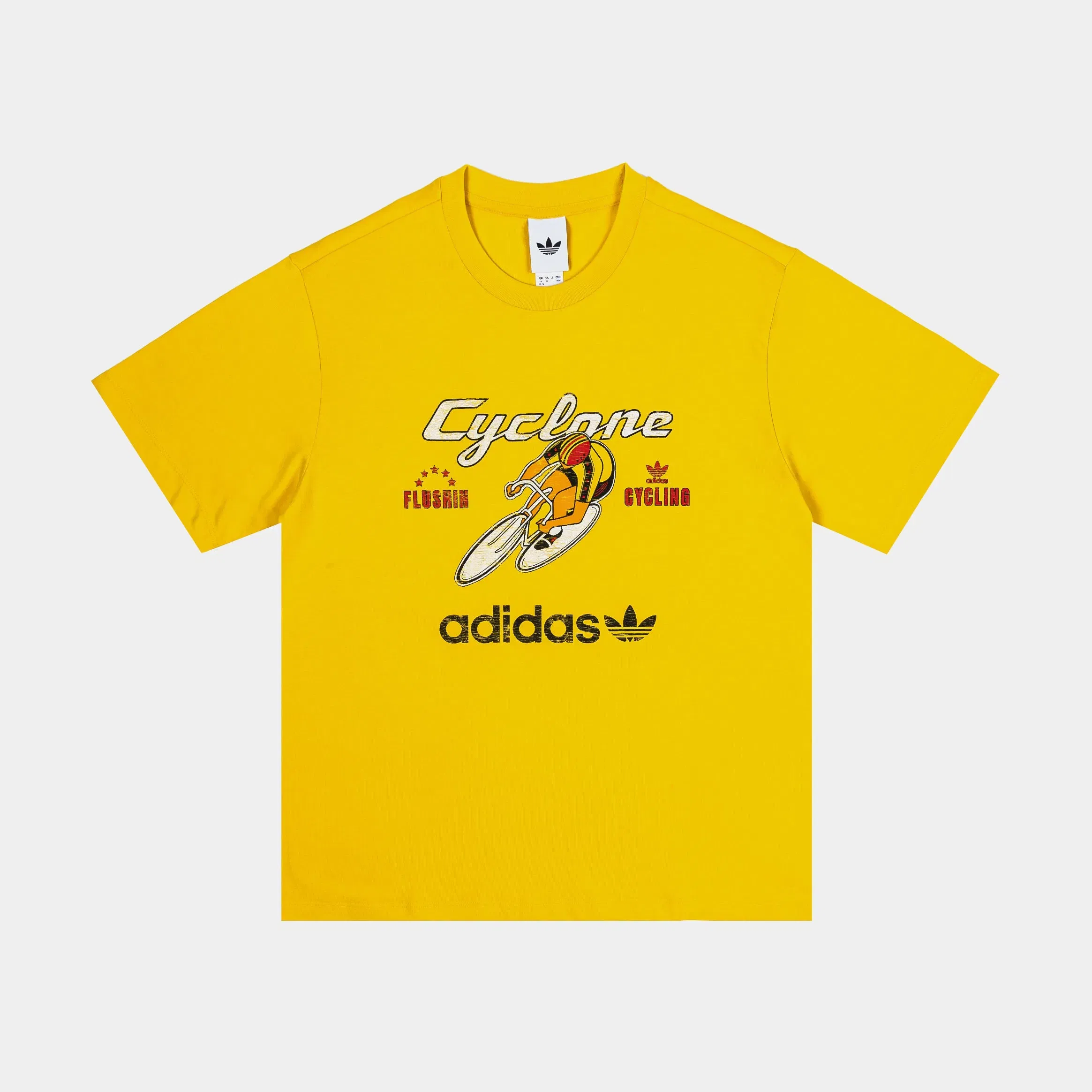 adidas Retro Cyclone Womens Short Sleeve Shirt (Yellow/White)