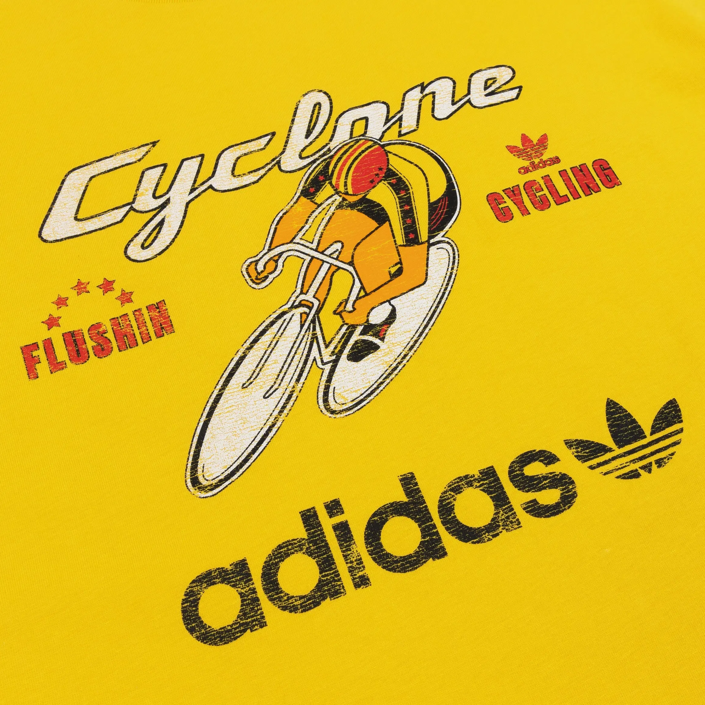 adidas Retro Cyclone Womens Short Sleeve Shirt (Yellow/White)