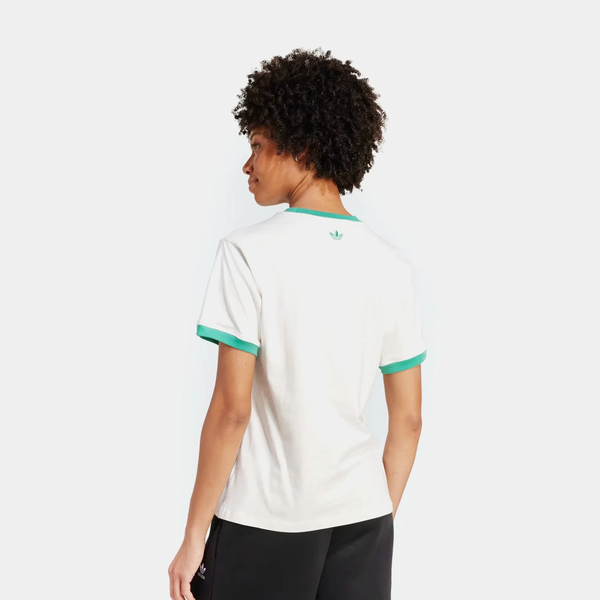 adidas Retro Tennis Womens Short Sleeve Shirt (Cloud White/Green)