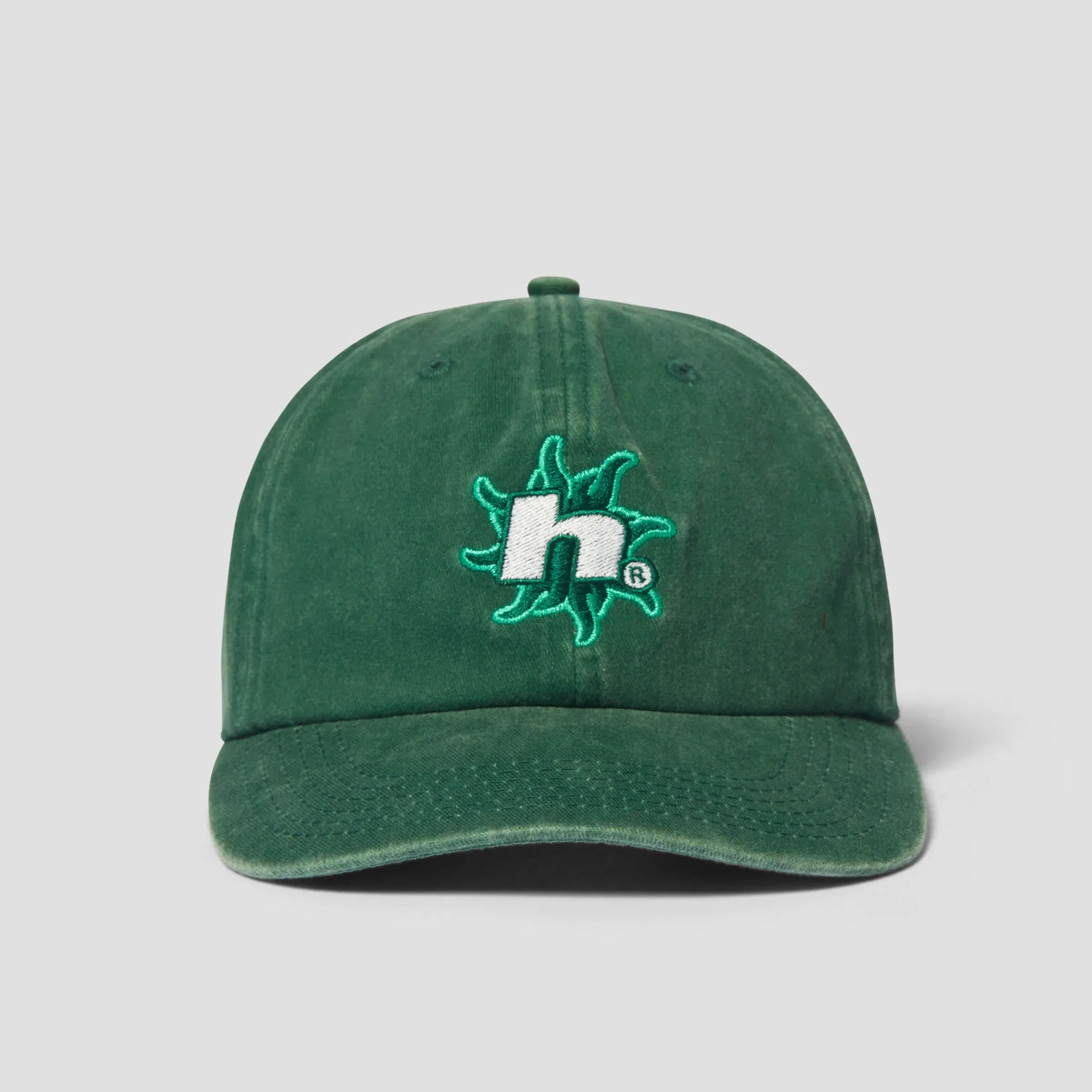 HUF Sol Denim 6 Panel CV Washed Hat Forest Green