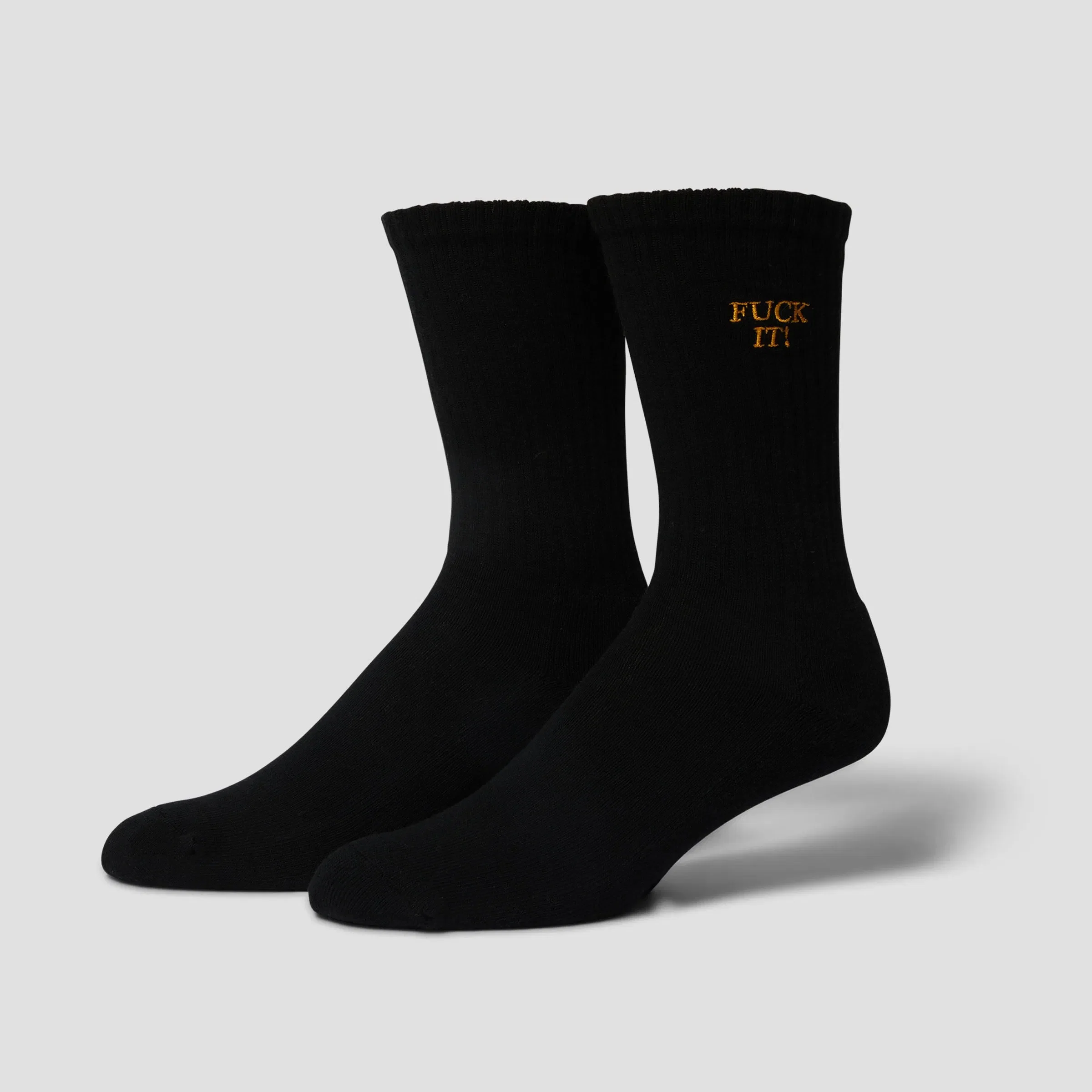 HUF Fuck It Embroidered Sock Black / Gold