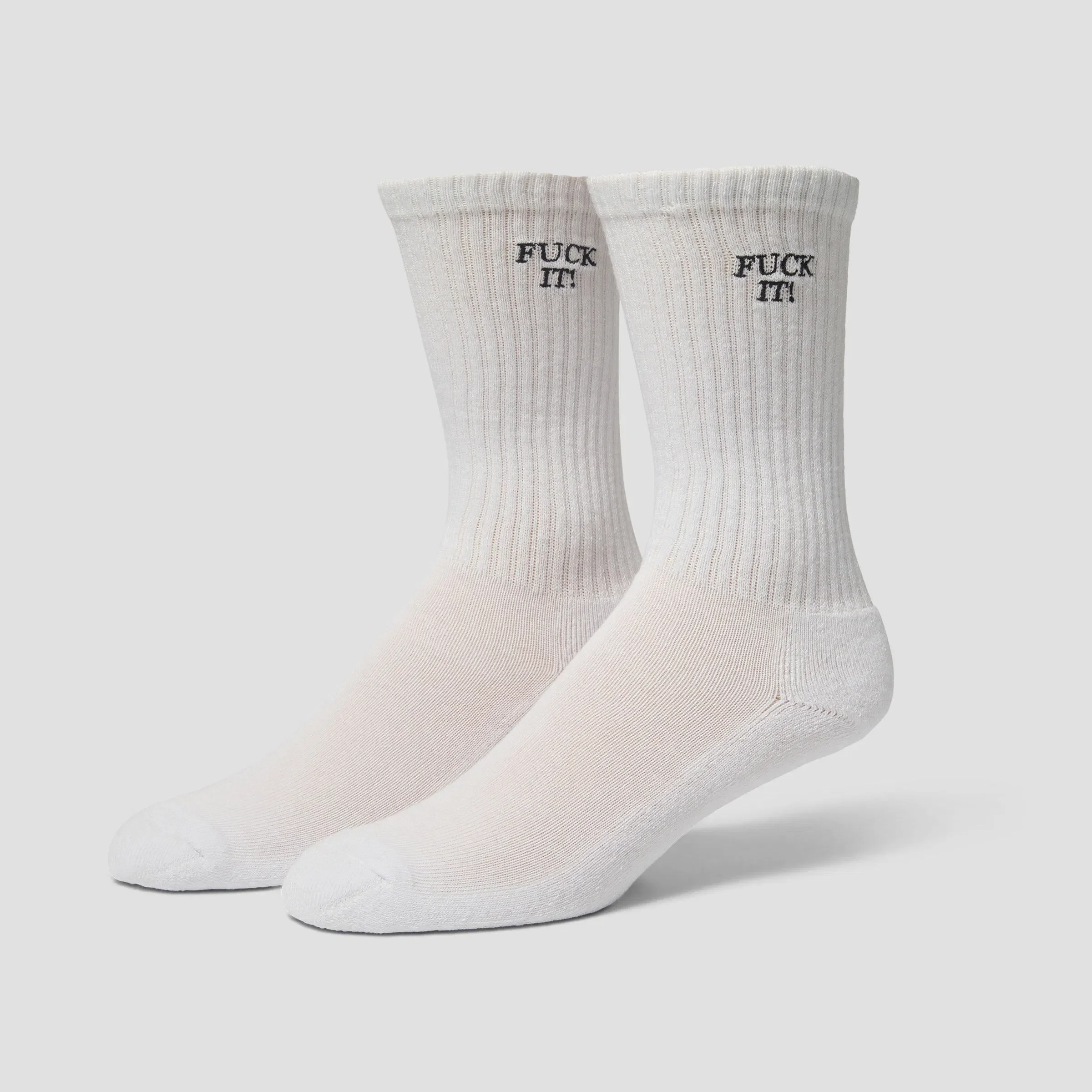 HUF Fuck It Embroidered Sock White