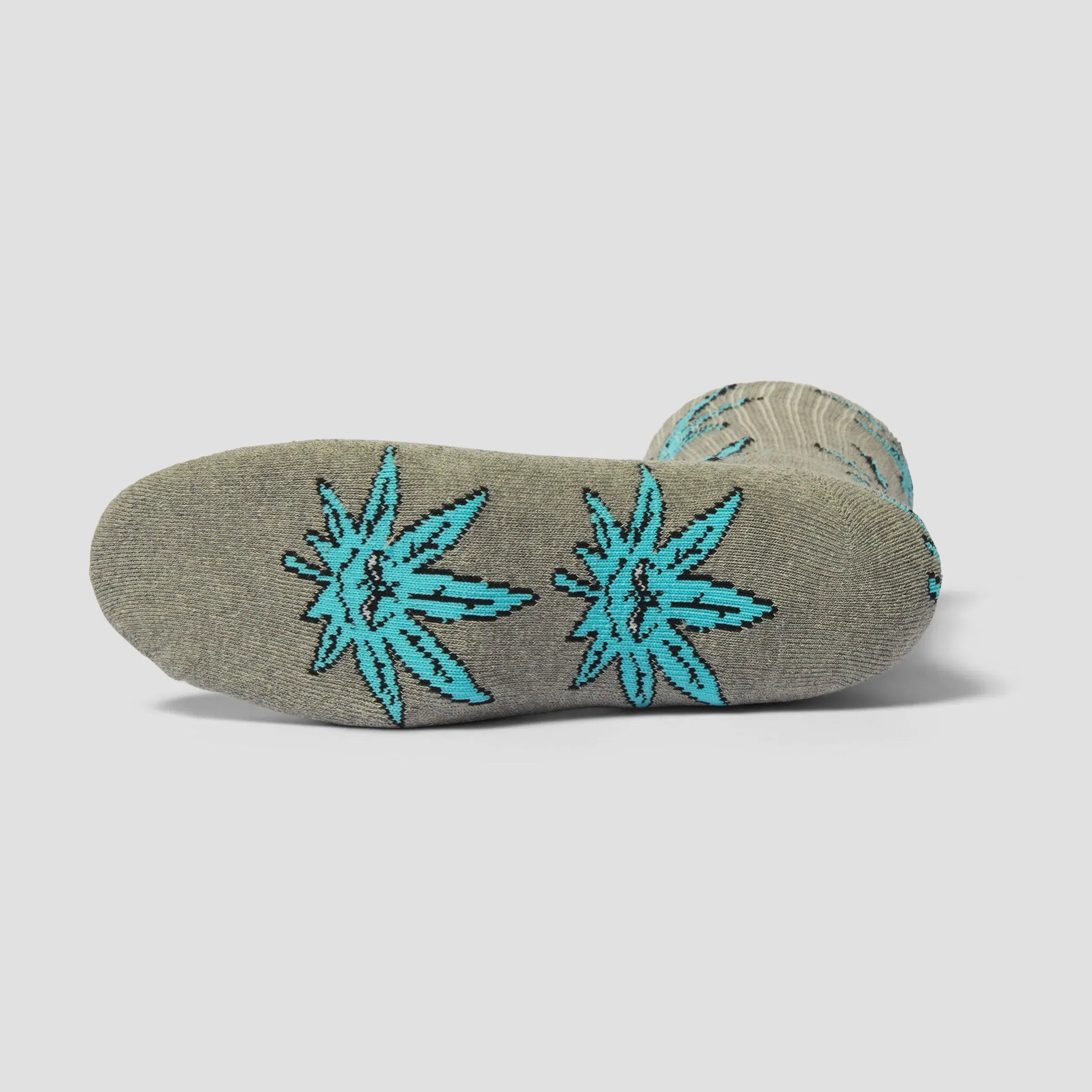 HUF Green Buddy Crew Sock Heather Grey
