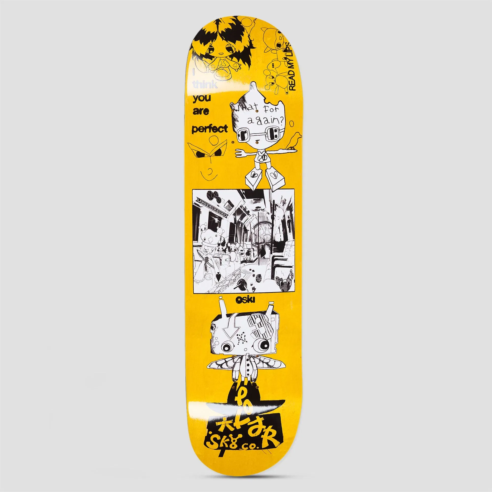 Polar 8.0 Oski I Think You Perfect Skateboard Deck Yellow