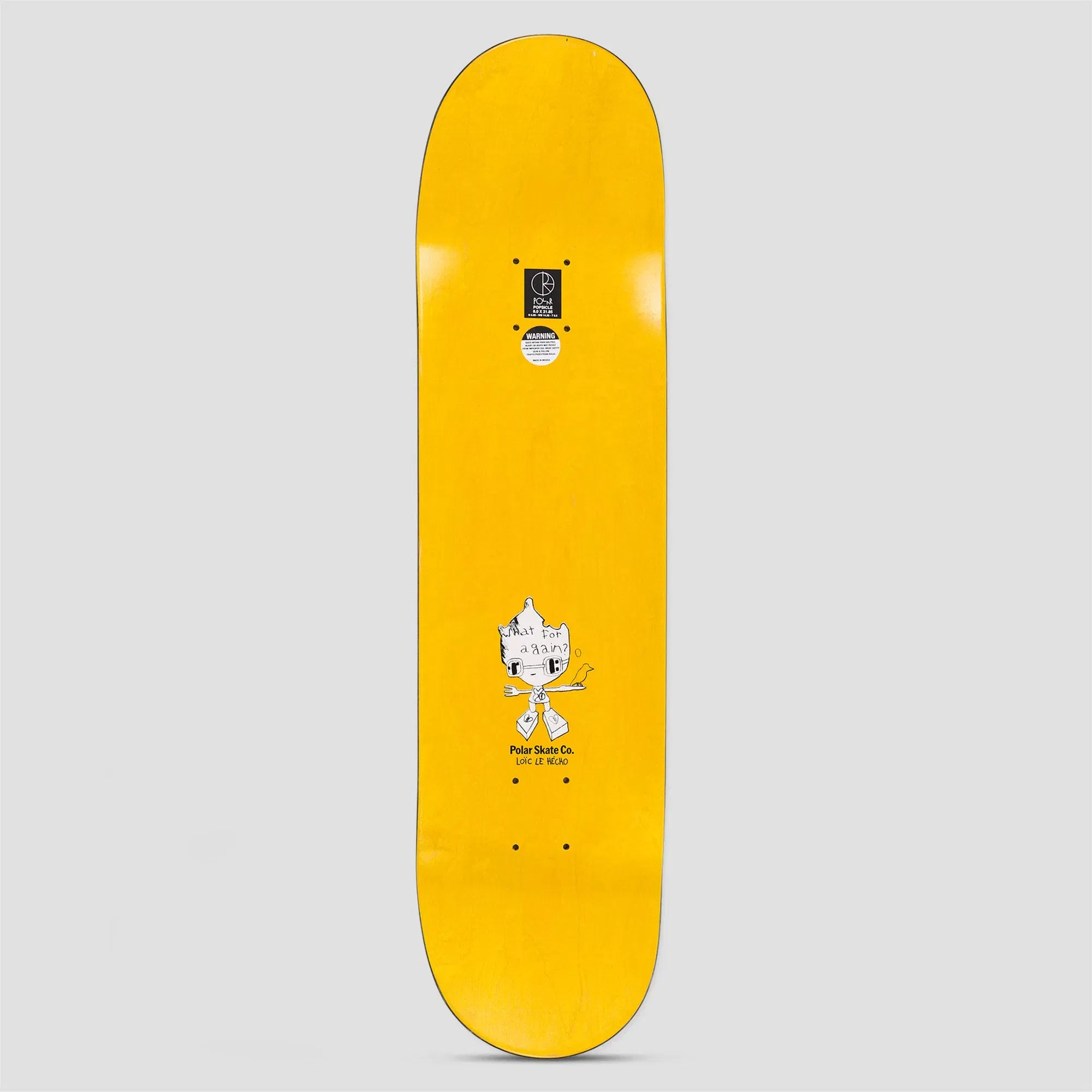 Polar 8.0 Oski I Think You Perfect Skateboard Deck Yellow
