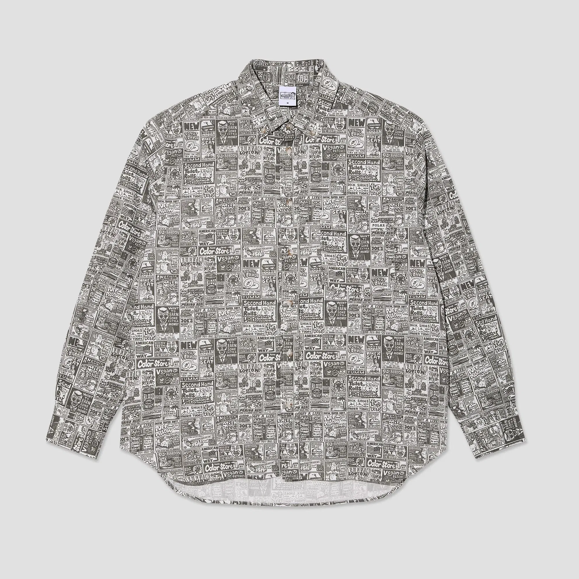 Polar Newspaper Ben Longsleeve Shirt Light Grey