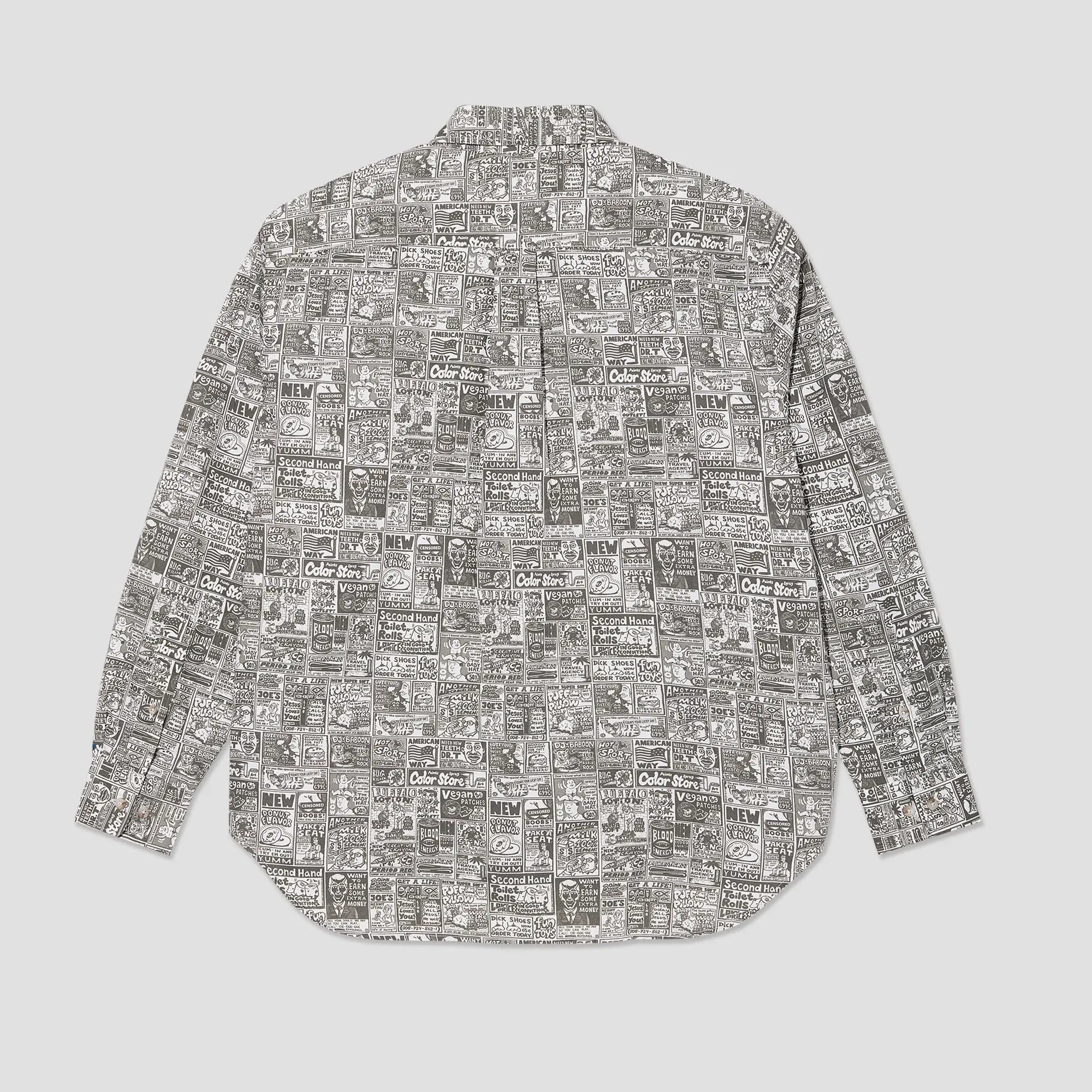 Polar Newspaper Ben Longsleeve Shirt Light Grey