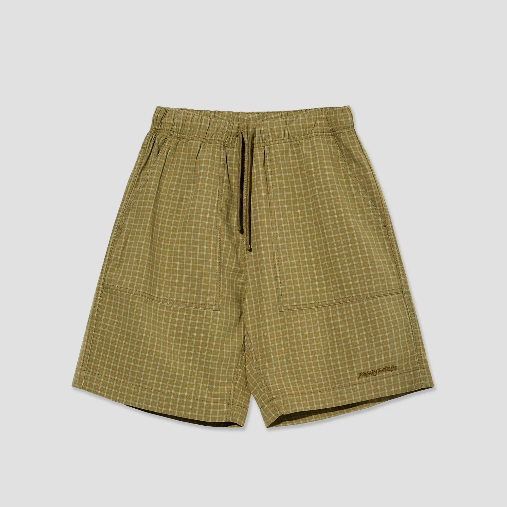 Polar Cotton Hike Shorts Olive Check