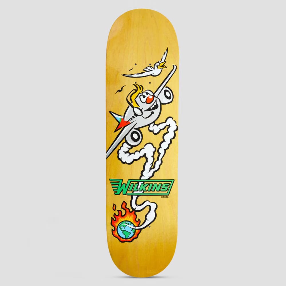 Real 8.5 Wilkins Mascot Skateboard Deck Yellow