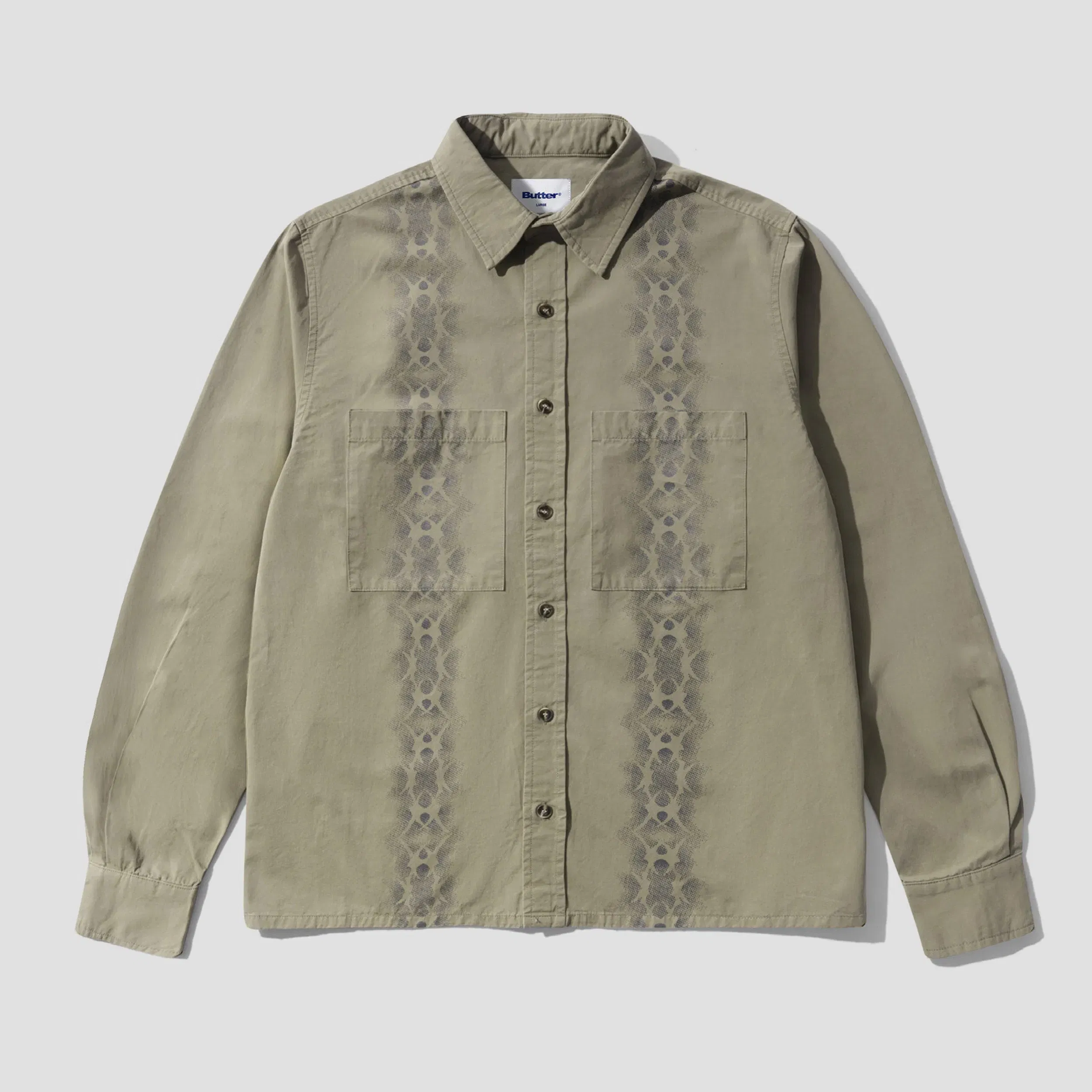 Butter Goods Fade Button Up Shirt Washed Fatigue