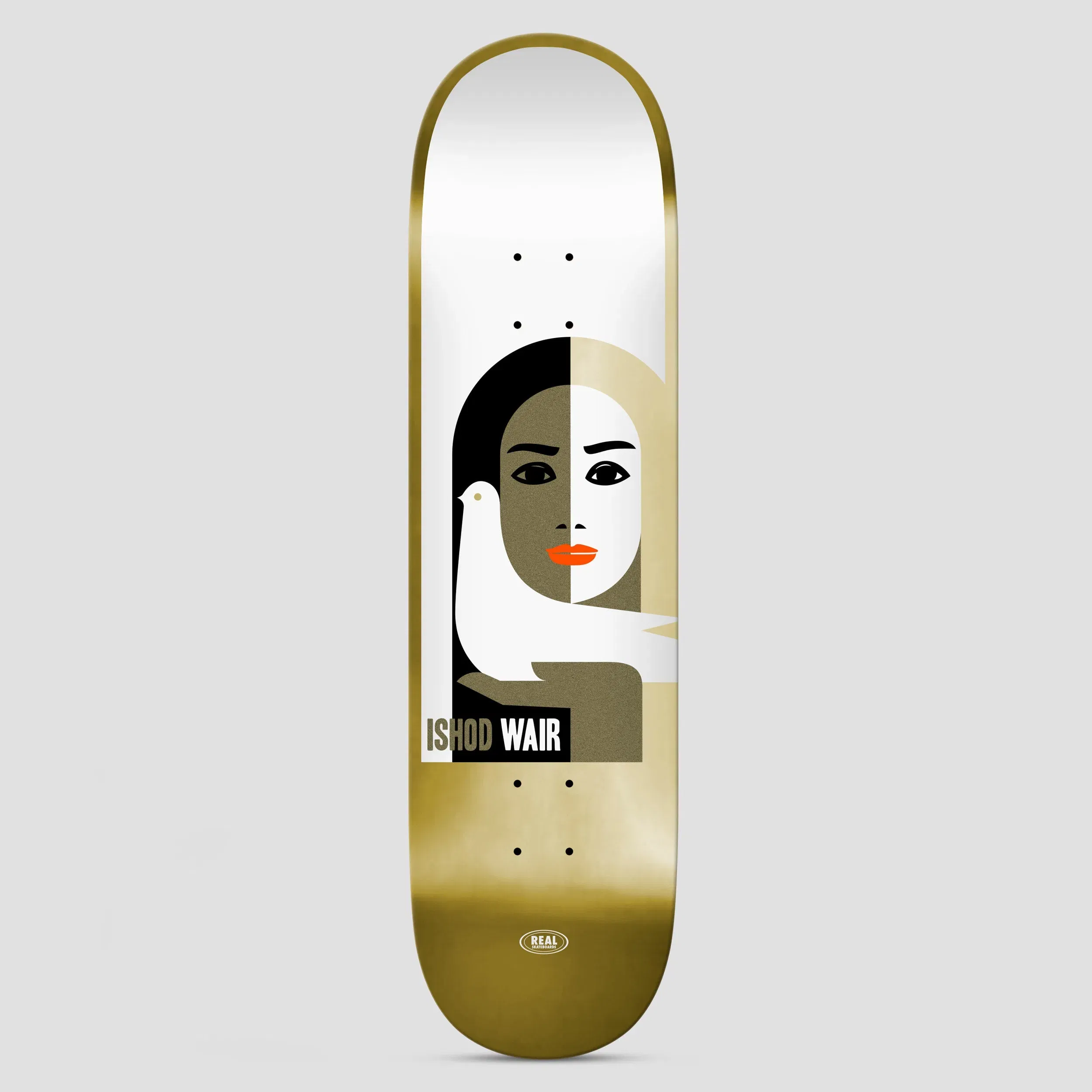 Real 8.06 Ishod Peace Ltd Foil Skateboard Deck Gold