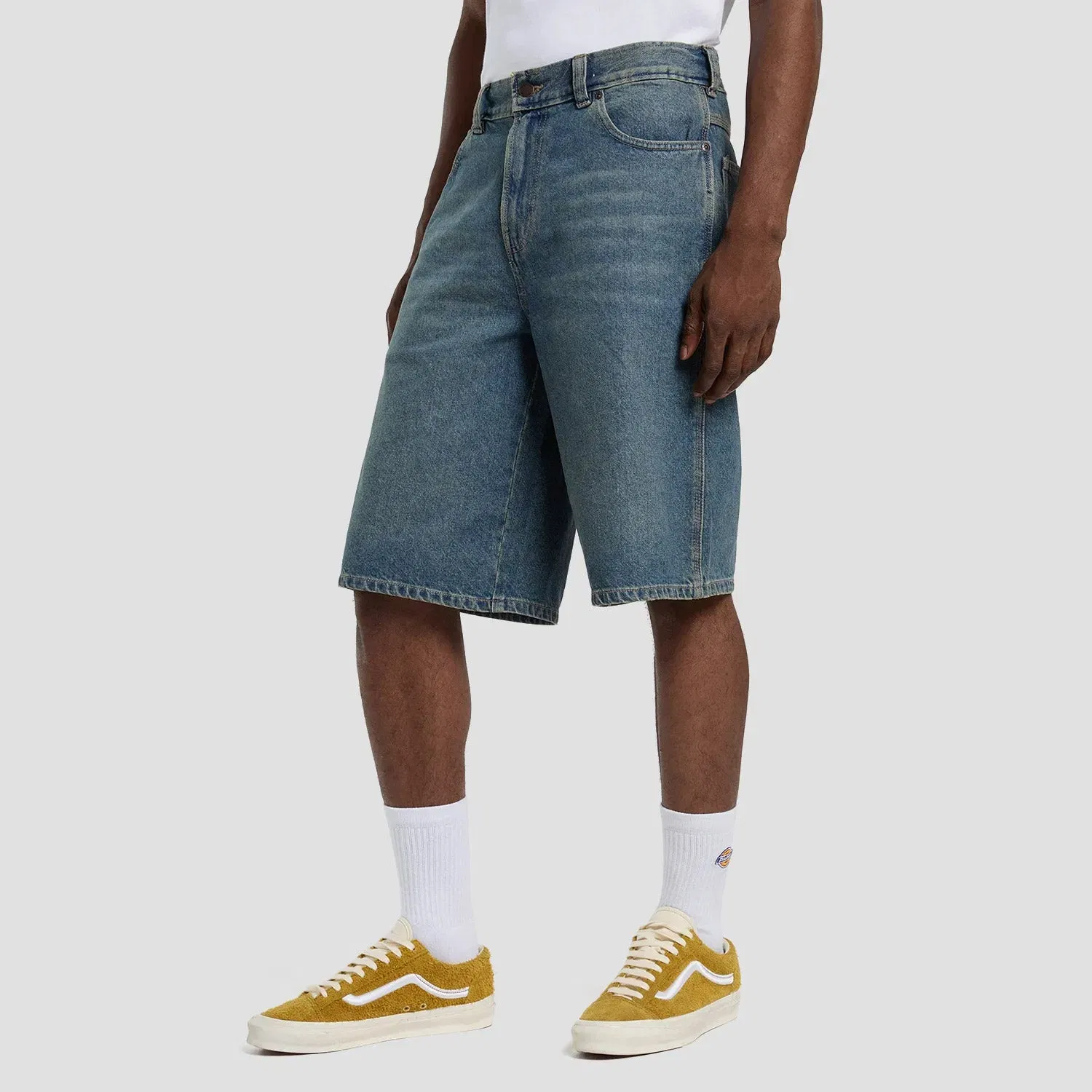 Dickies 958 13 Inch Loose Short Jeans Khaki Tinted Blue