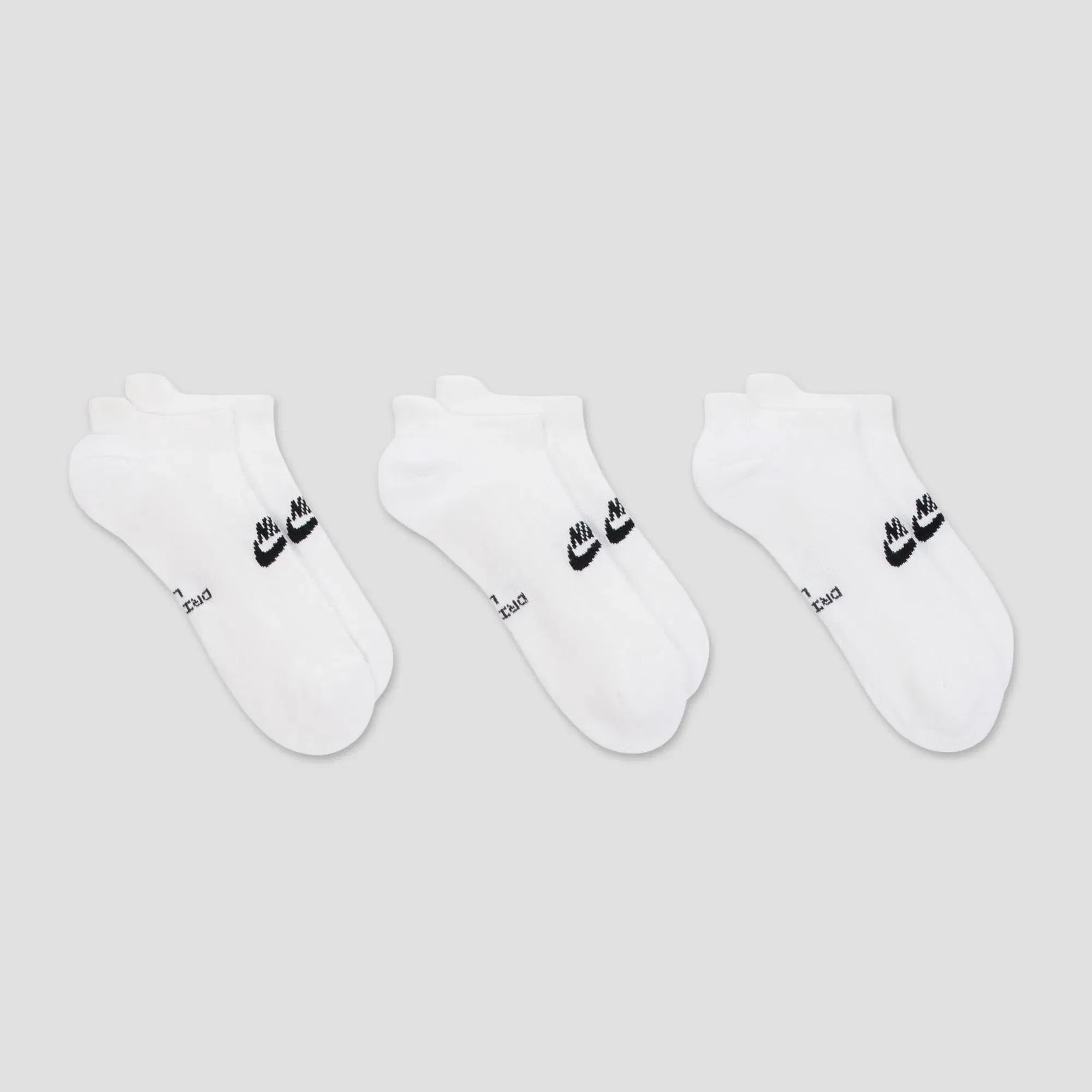 Nike SB Everyday Elevated No-Show Socks 3 Pairs White