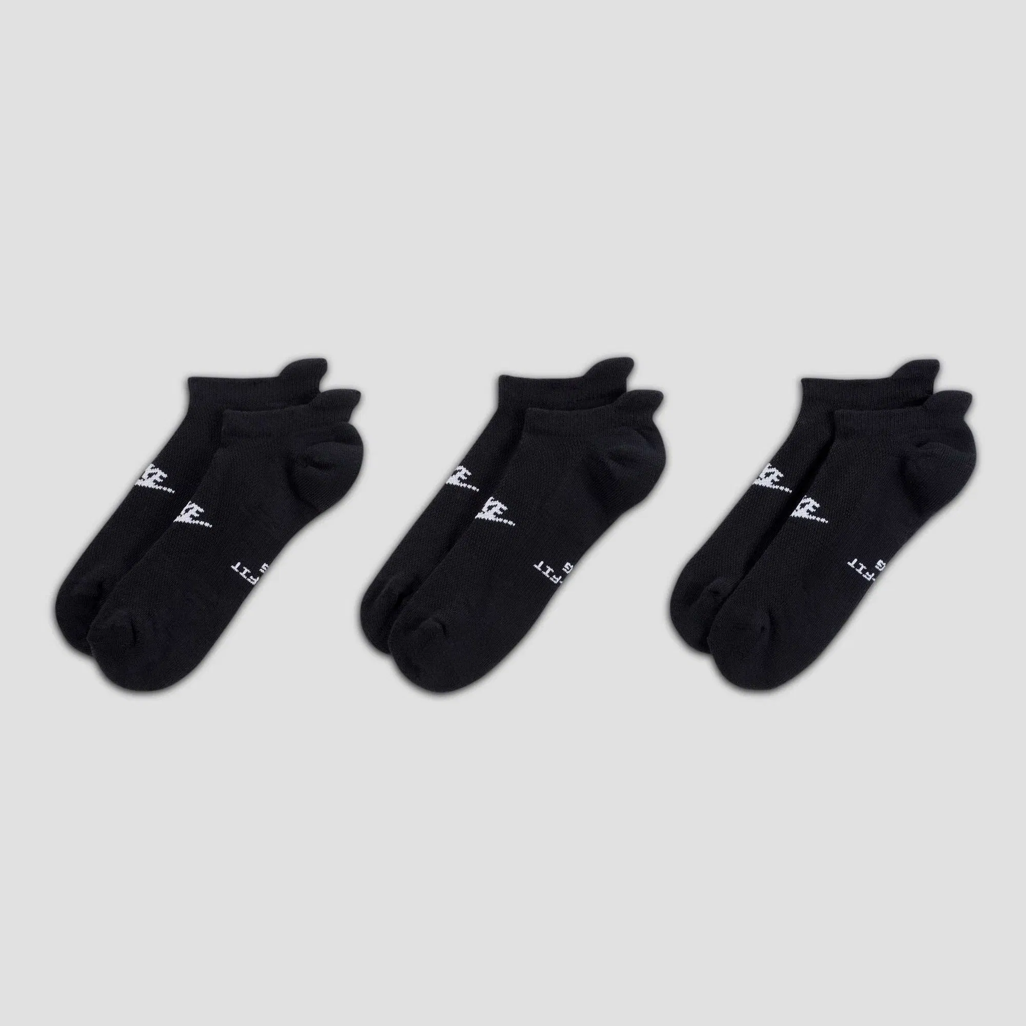 Nike SB Everyday Elevated No-Show Socks 3 Pairs Black